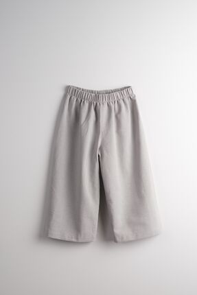 Bondberro Keten / Pamuk Bol Kesim Unisex Çocuk Pantolonu ( Gri )