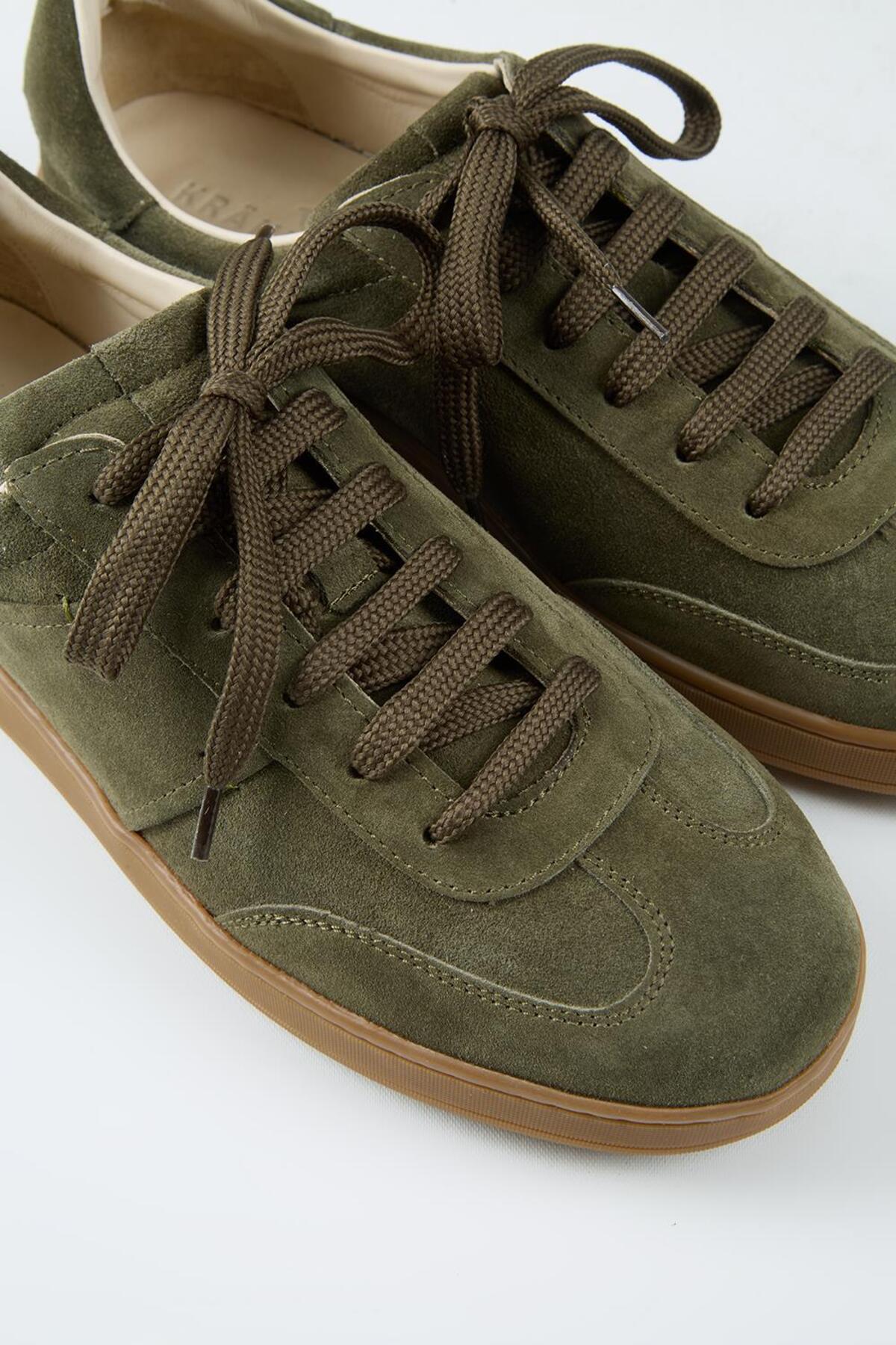 Calijero Erkek Hakiki Deri Bağcıklı Haki Sneakers — رنگارنگ TYC58EB18910A8B8B71BBF200 — تصویر 4 از 7