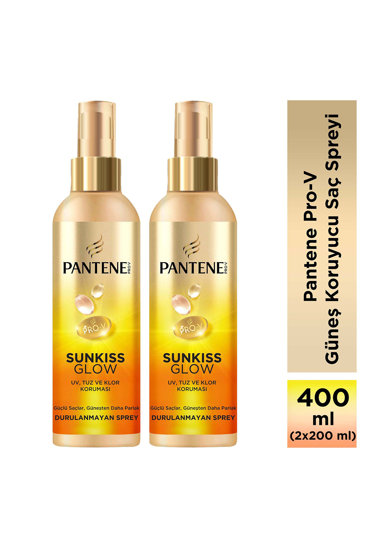Pantene Pro-V Sunkiss Glow, Güneş ve Klor Koruyucu Durulanmayan Saç Spreyi 200ML x 2 — 8681003005104