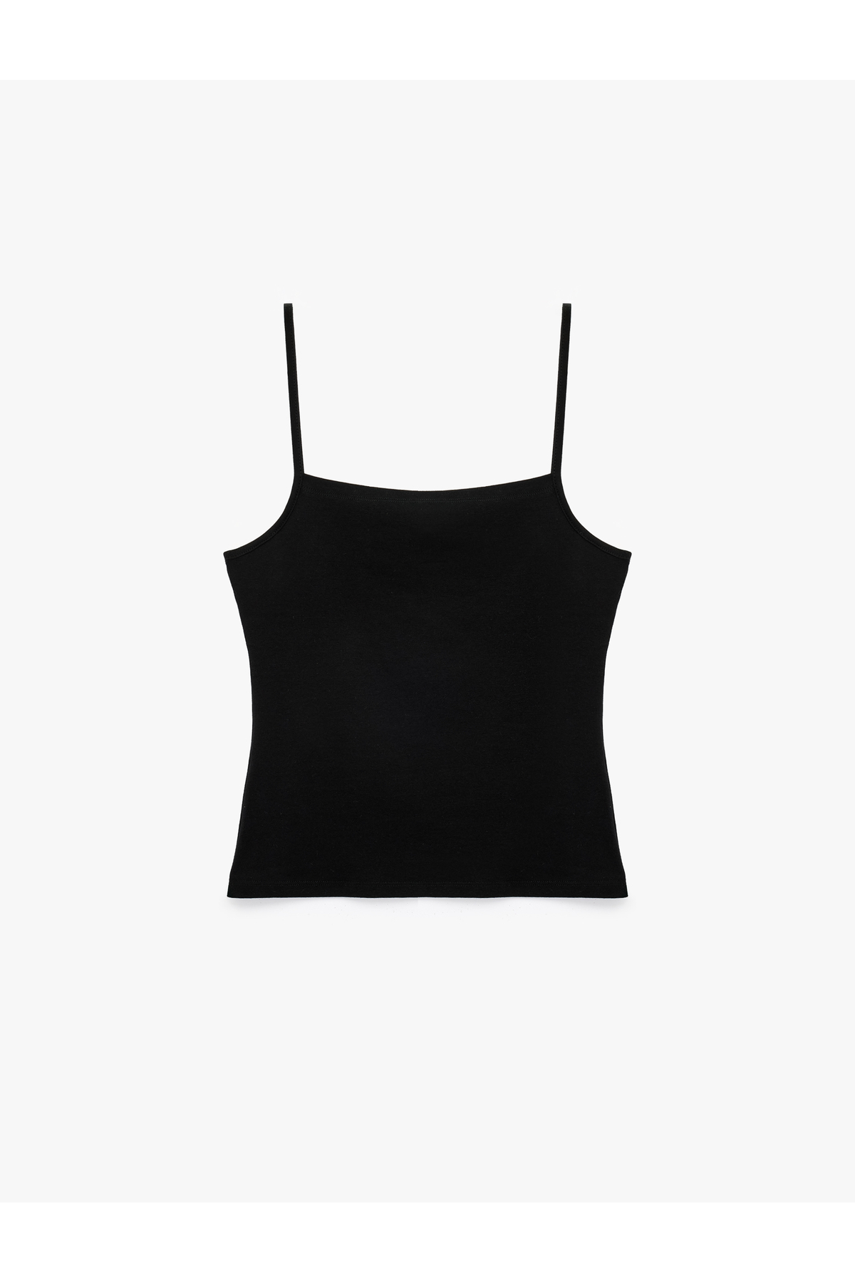 Koton Pamuklu Ribanalı Slim Fit Kare Yaka İp Askılı Atlet Bluz görsel 5