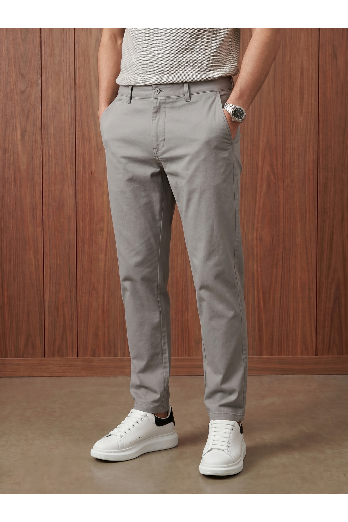 Basic Slim Fit Chino Linen Pants
