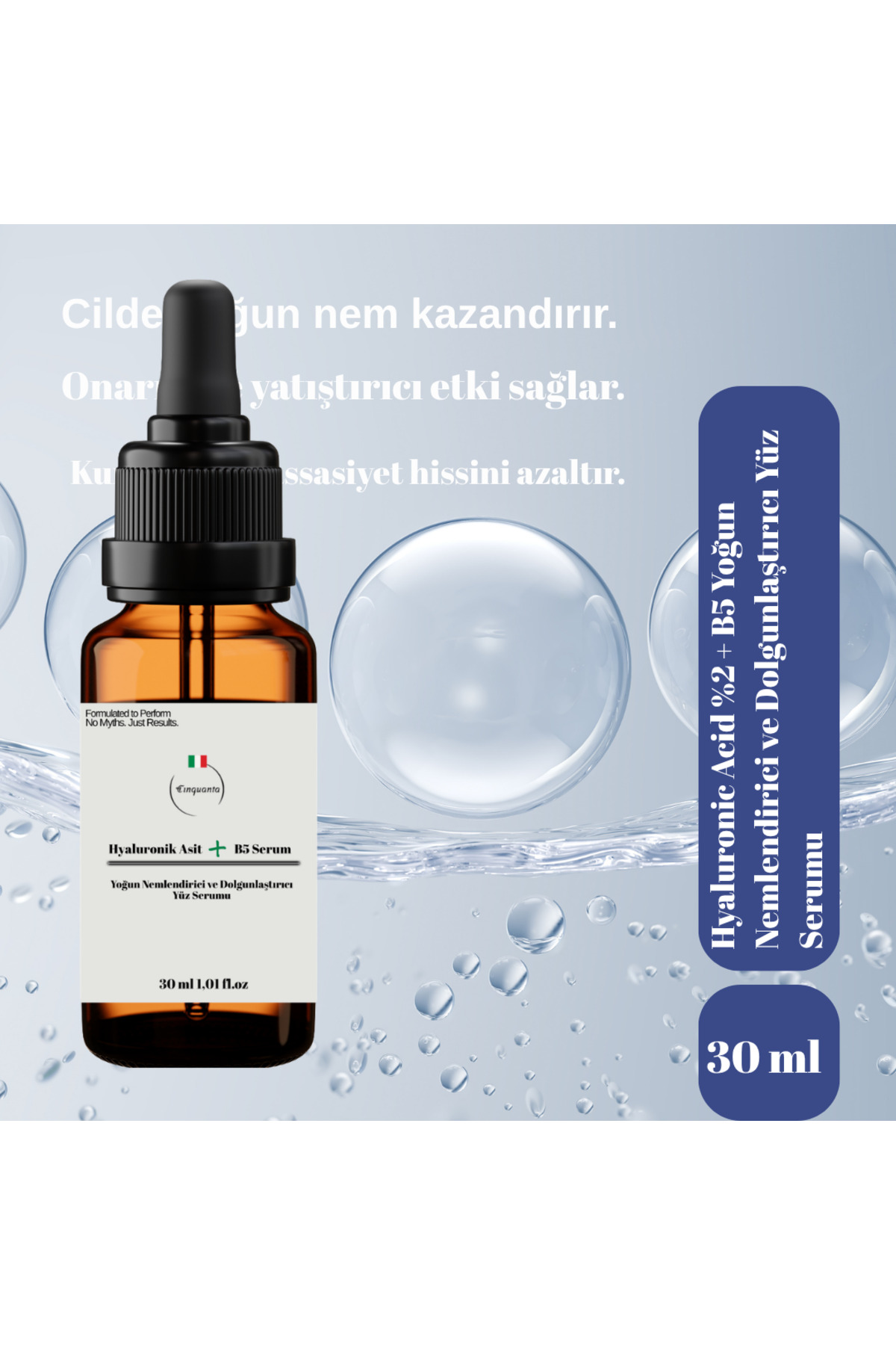 Hyaluronic Acid %2 + B5 Yoğun Nemlendirici ve Dolgunlaştırıcı Yüz Serumu – 30 ml — cınguhya — تصویر 3 از 3