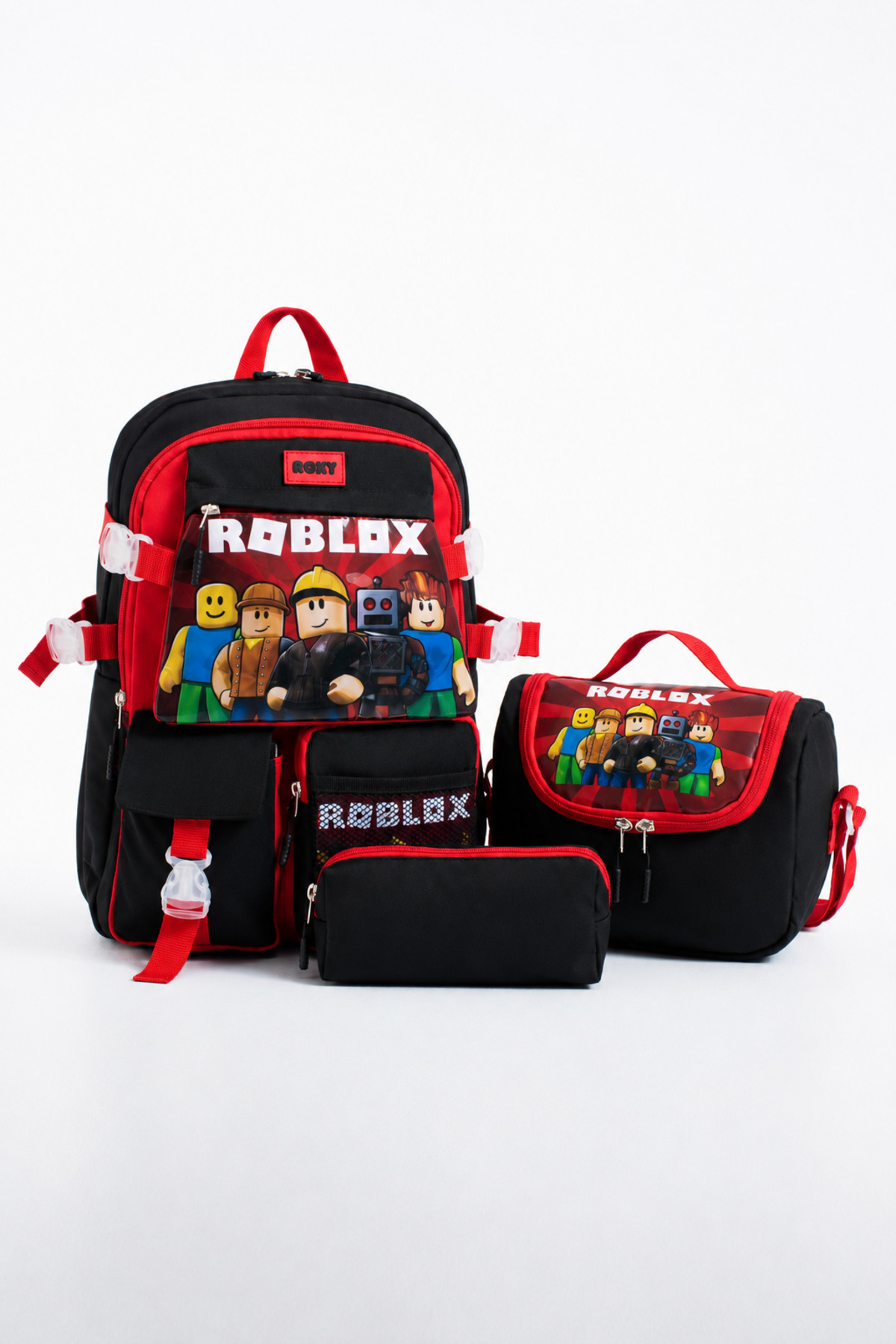 YOUOY Kawaii Korean Style Multi-Compartment Kids - School Bag, Lunch Box, Pencil Case Set