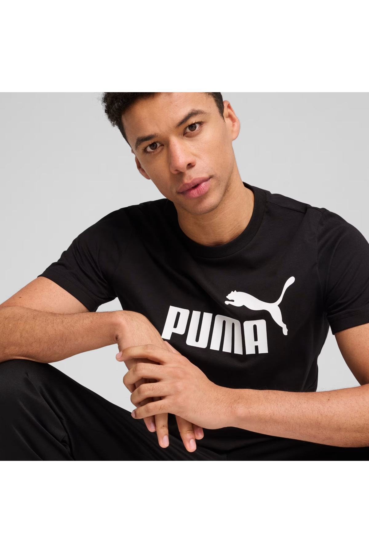 Puma Essential No.1 Erkek Siyah Günlük Stil T-Shirt 68253201 görsel 2