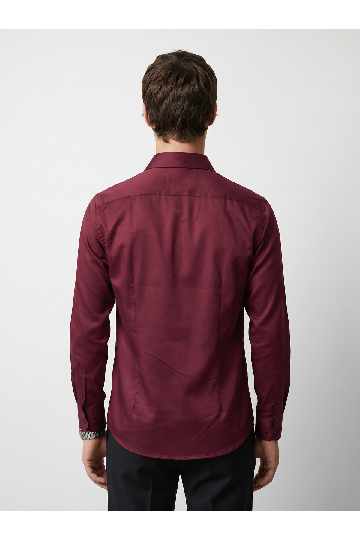 BASEL.CO Elegance Pamuk Saten Slim Fit Gömlek görsel 7