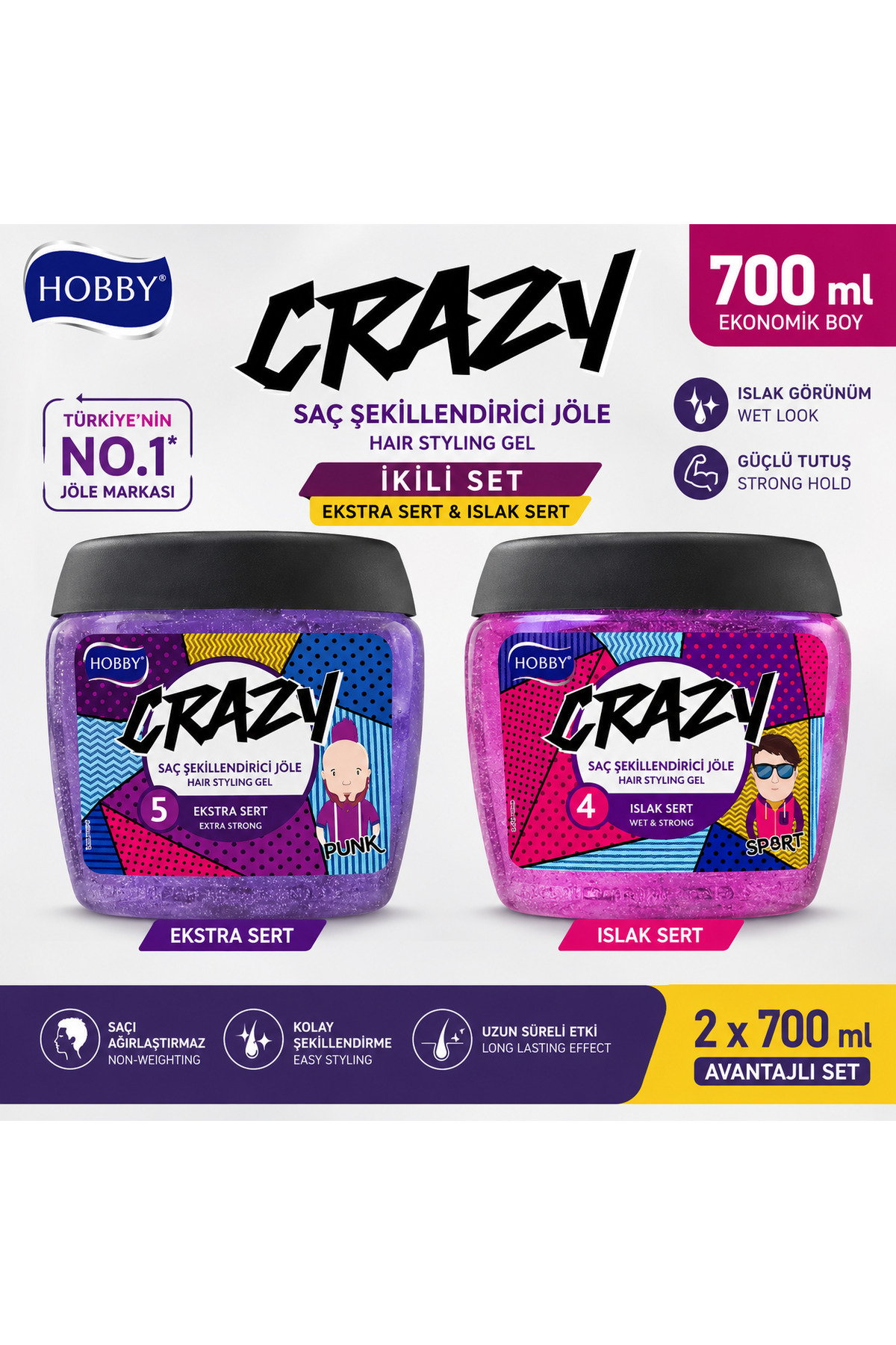 Hobby Crazy Ekstra Sert ve Islak Sert İkili Set — NCF--Crazyikiliset