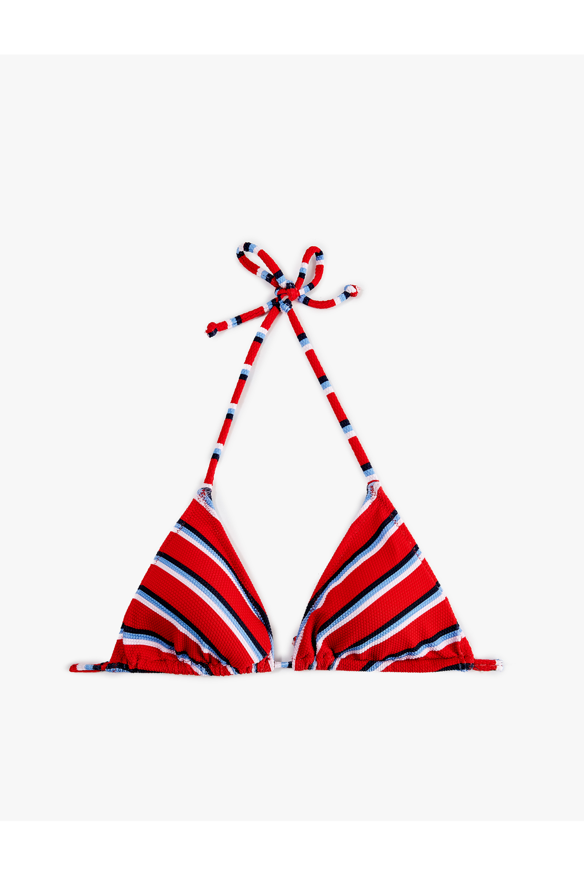 Dokulu Çizgili Üçgen Bikini Üstü