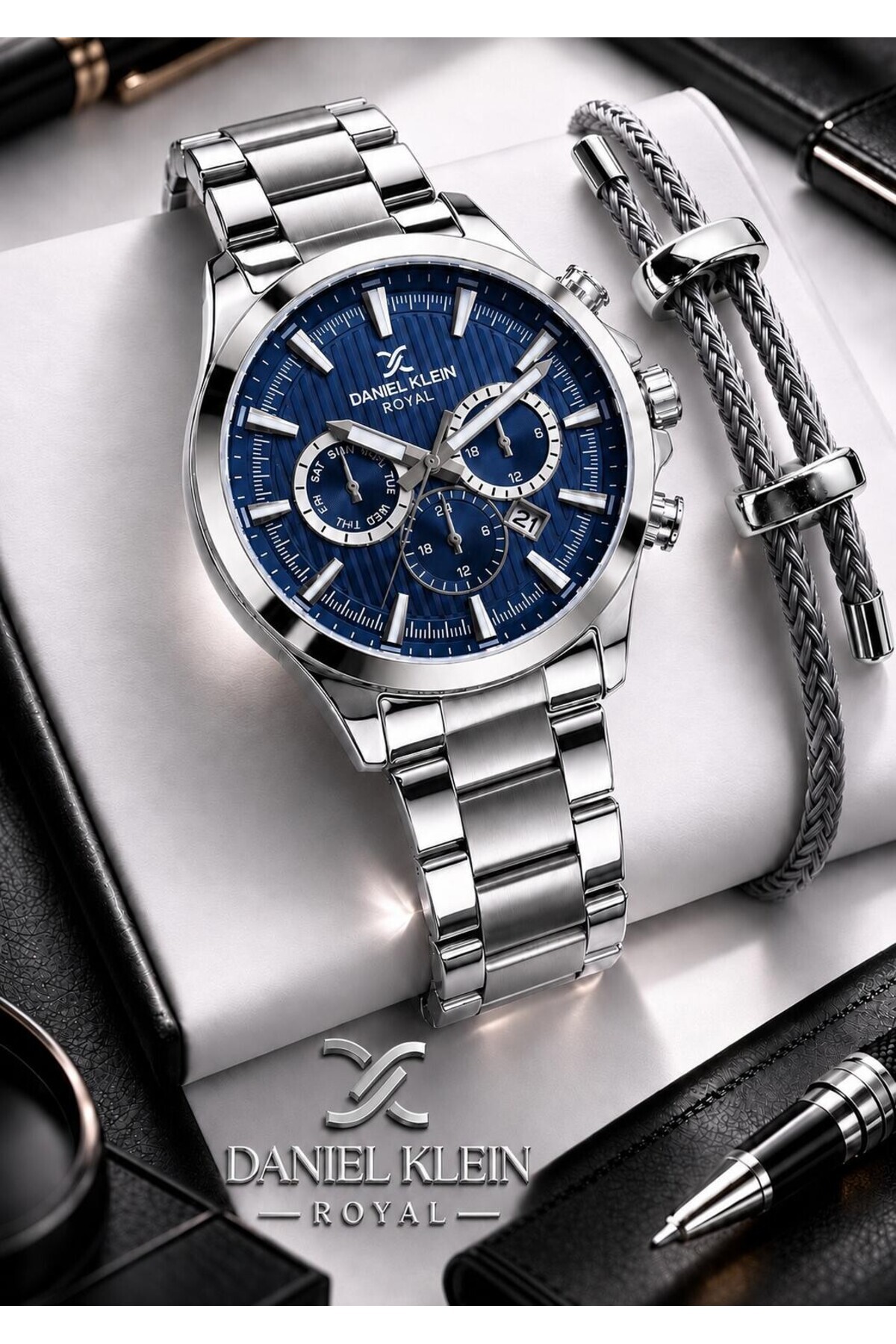 Daniel Klein Premium Çelik Kordon 2 Yıl Garantili 3 Atm Suya Dayanıklı Erkek Kol Saati EDK.R11095.3