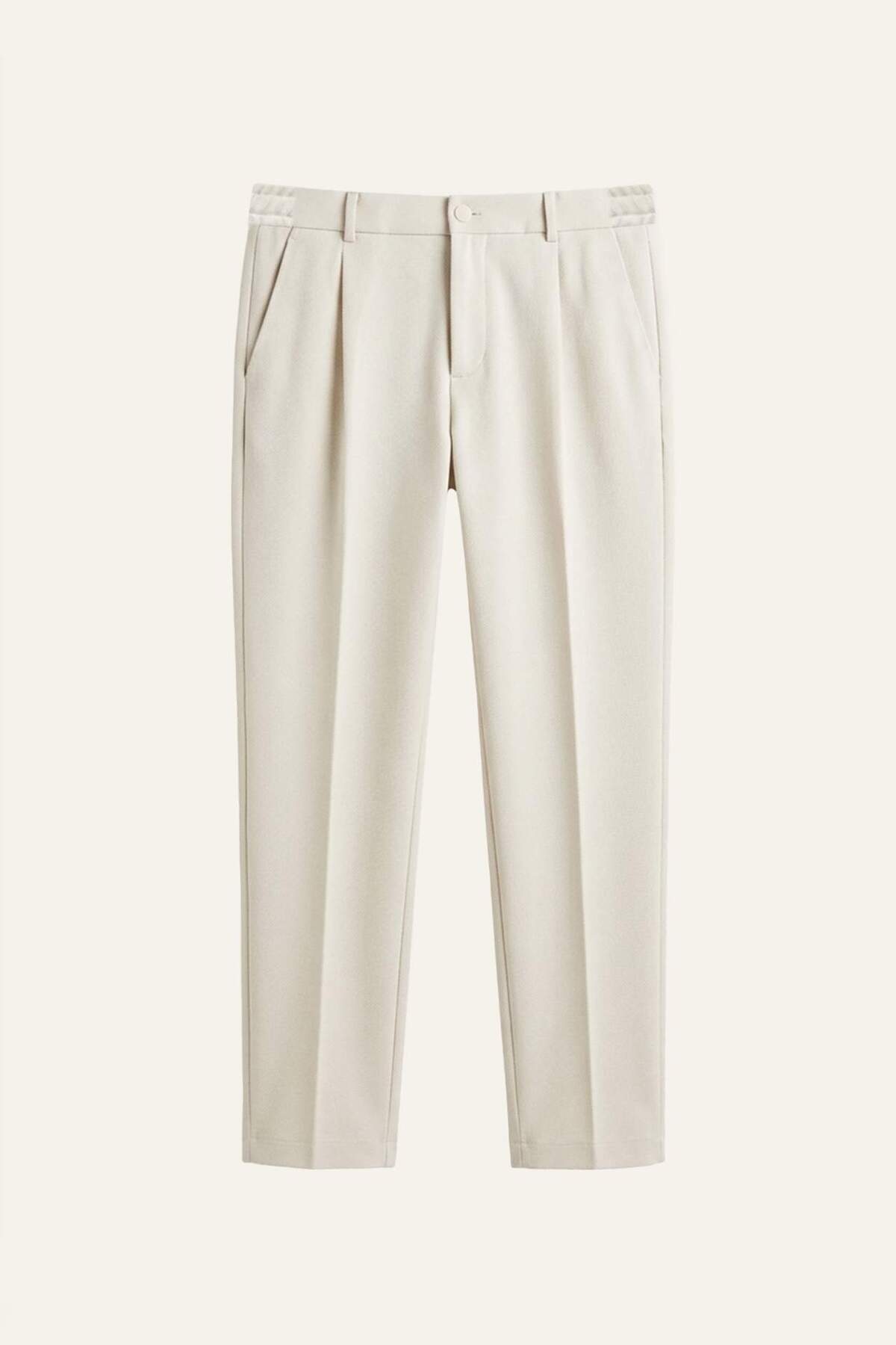 DeFacto Esnek Kumaş Regular Fit Pileli Bej Pantolon H7841AX26SM — بژ