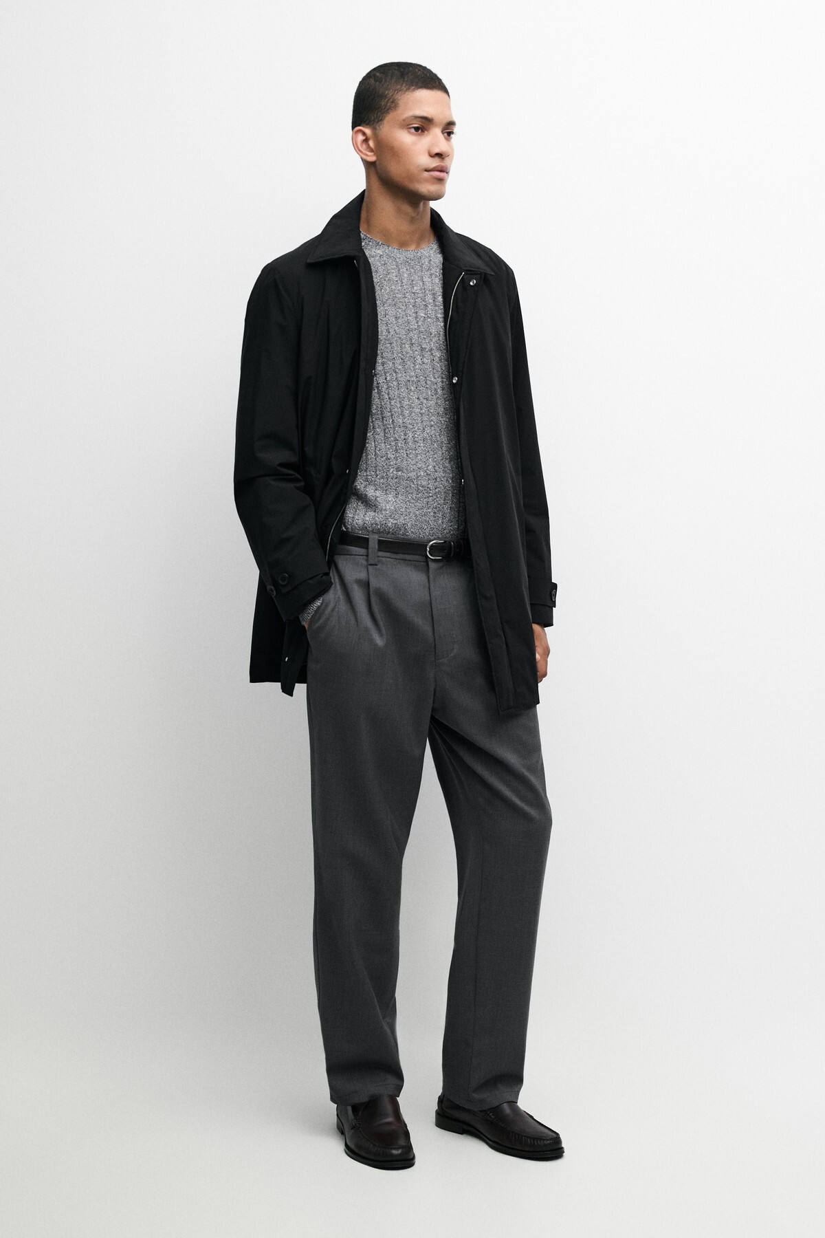 Massimo Dutti Teknik kumaş trençkot
