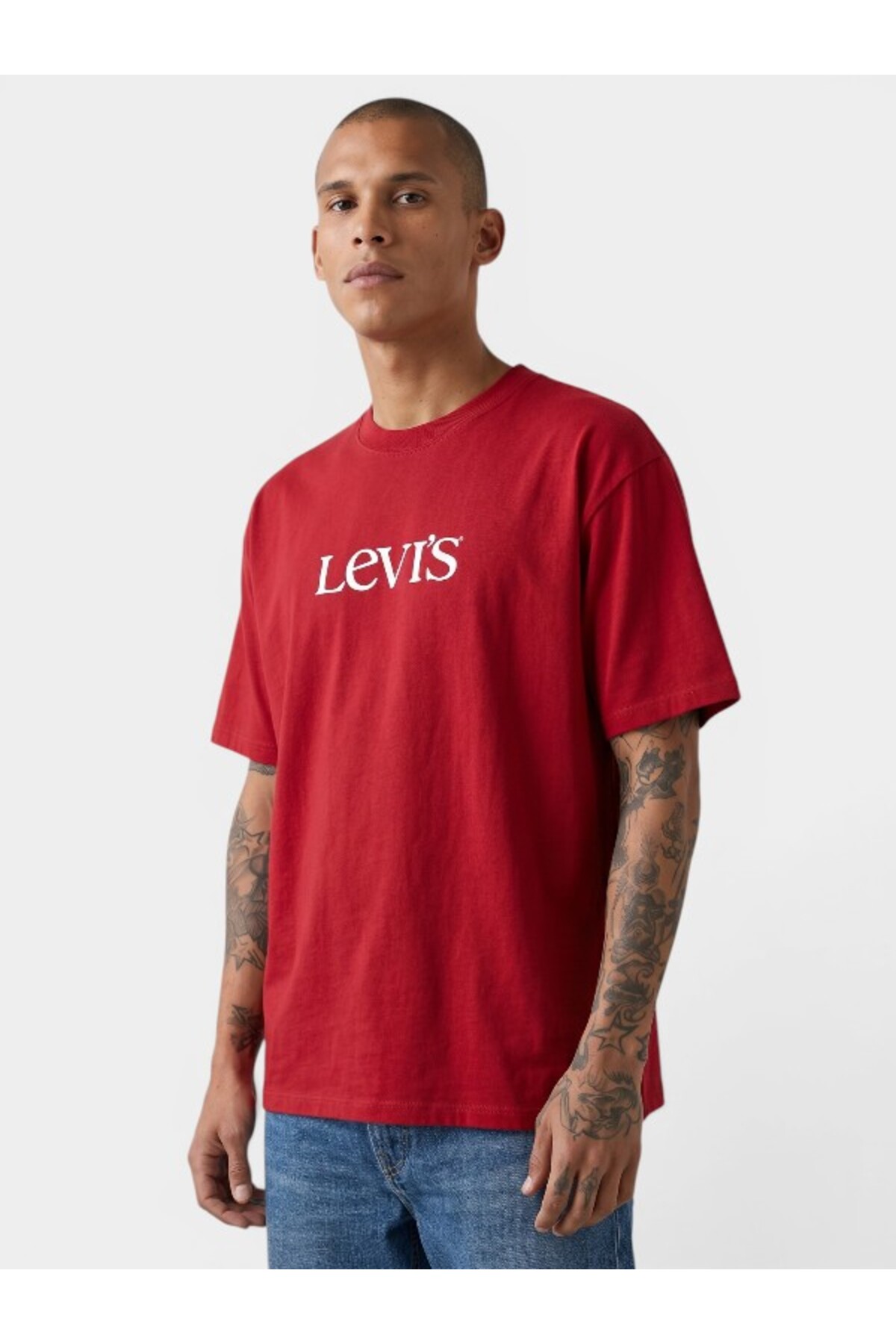 تی‌شرت مردانه یقه دوچرخه‌سواری طرح‌دار قدیمی مدل A9440-0027 لیوایز تی شرت Levi's