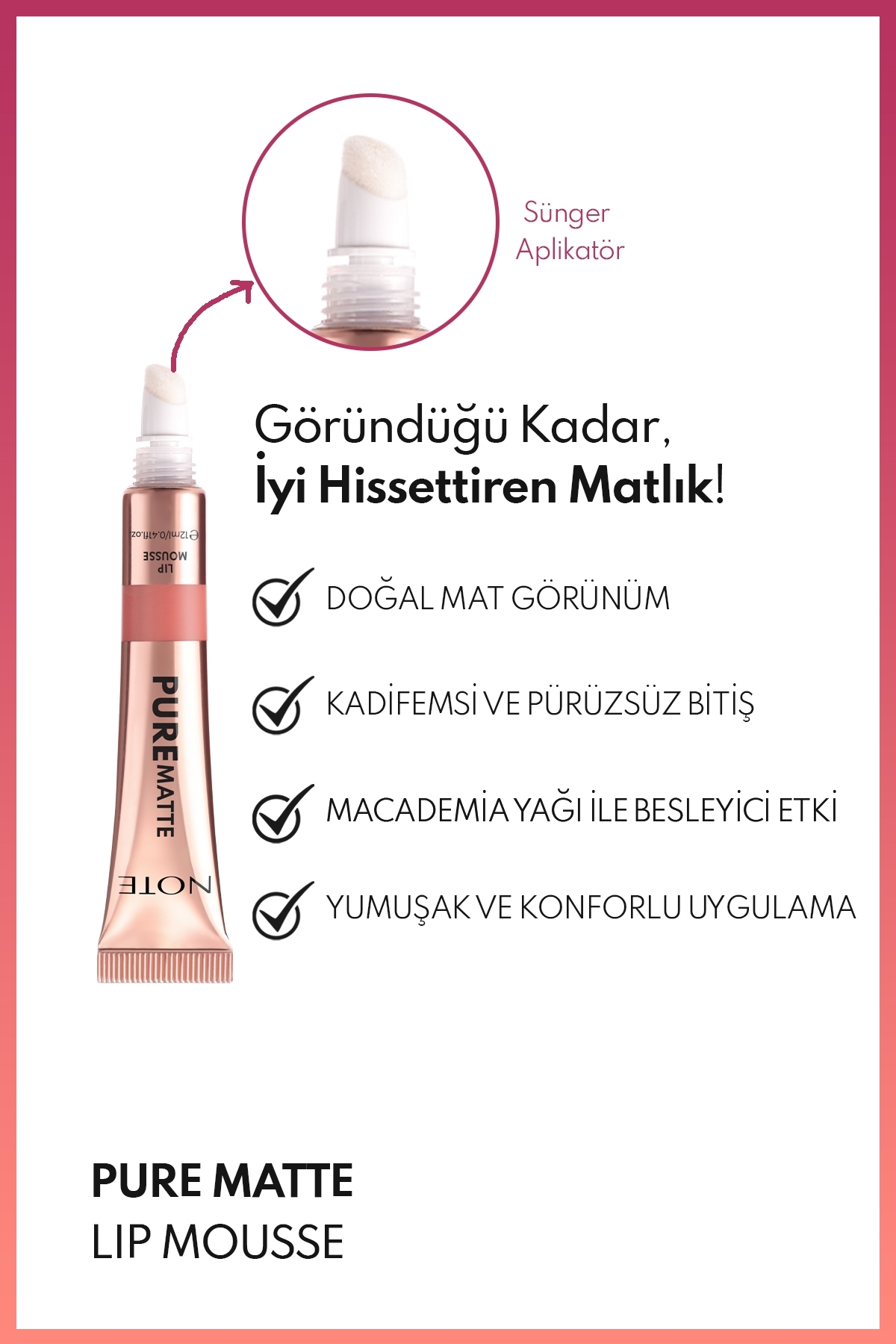 Pure Matte Lip Mousse 10 Velvet Nude Kadifemsi Mat Likit Ruj - Nude — کرم LST PURE MATTE LIP MOUSSE — تصویر 3 از 6