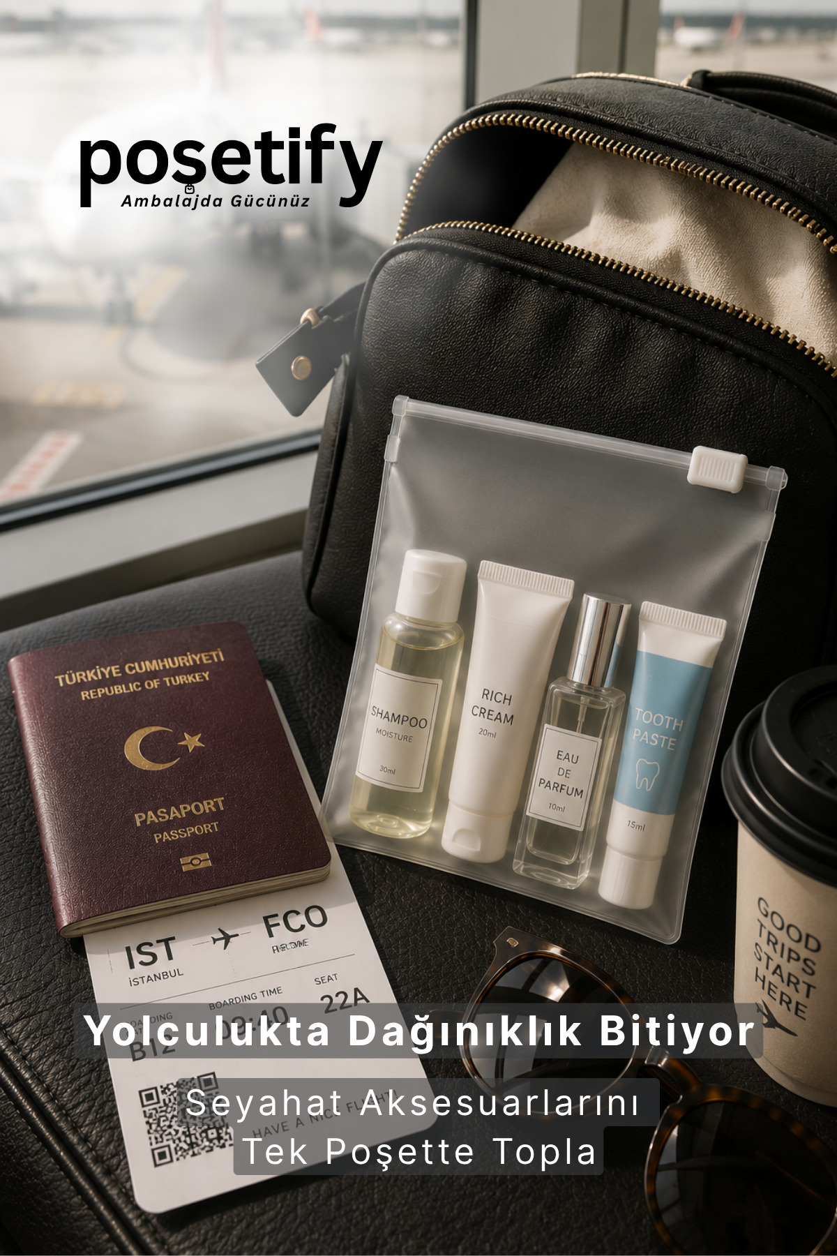 Fermuarlı Organizer 15x20 Cm | 10 Adet | Buzlu Şeffaf Kozmetik, Makyaj Çantası ve Çok Amaçlı Torba — بی‌رنگ PS-FO-1520-10 — تصویر 3 از 8