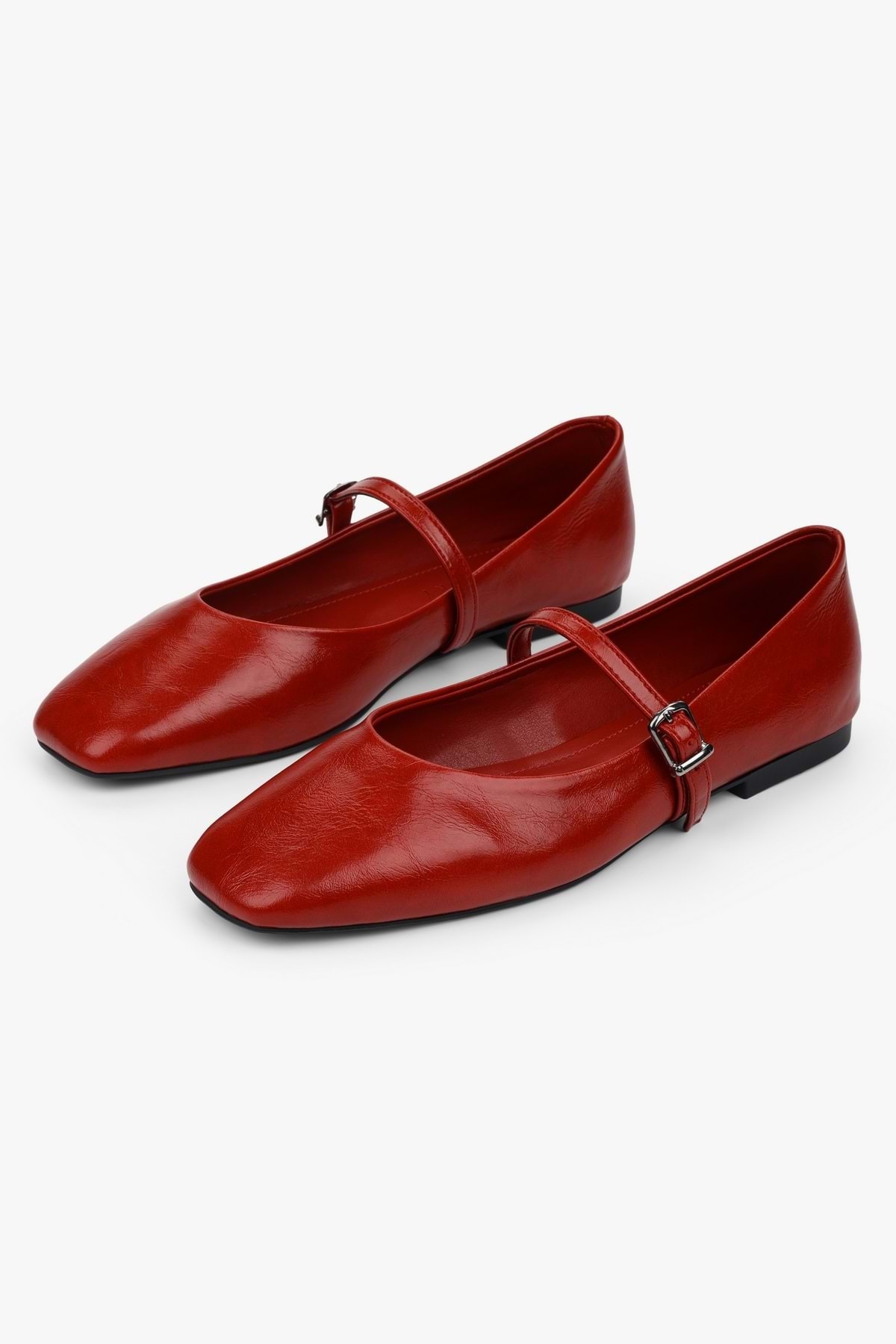 Shoeberry Kadın Sore Kırmızı Cilt Babet görsel 3