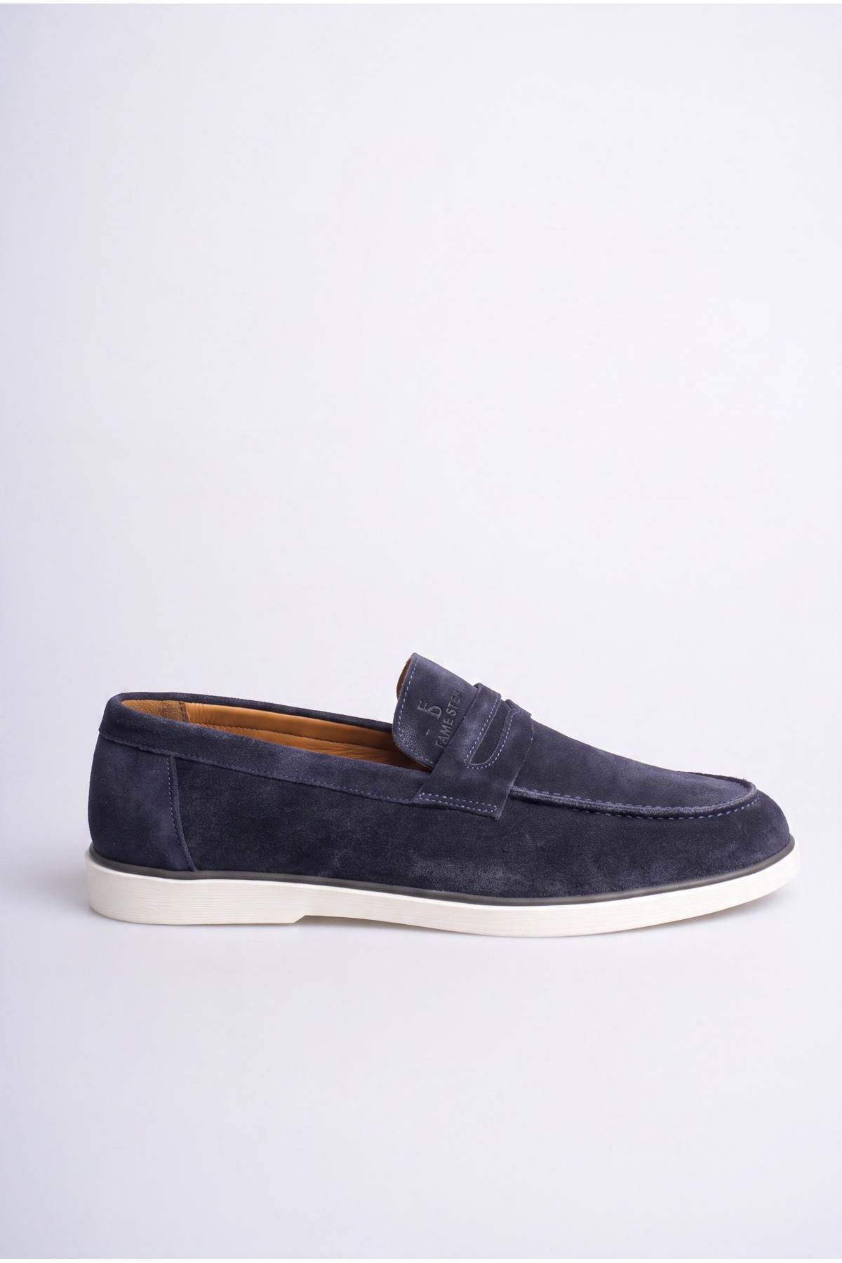 Fame Step Hakiki Deri Erkek Lacivert Loafer Ayakkabı Süet Günlük Rahat Casual Mokasen Siena görsel 2