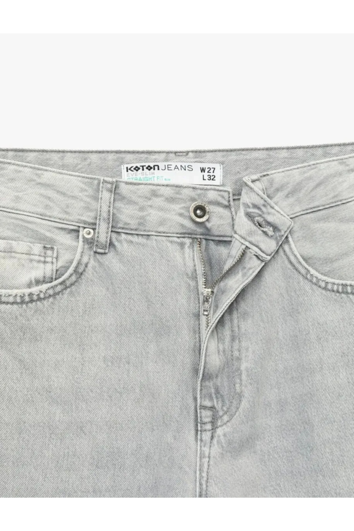 Koton Normal Bel Düğmeli Cepli Pamuklu Geniş Paça Jean Pantolon - Bianca Wide Leg Jeans görsel 6