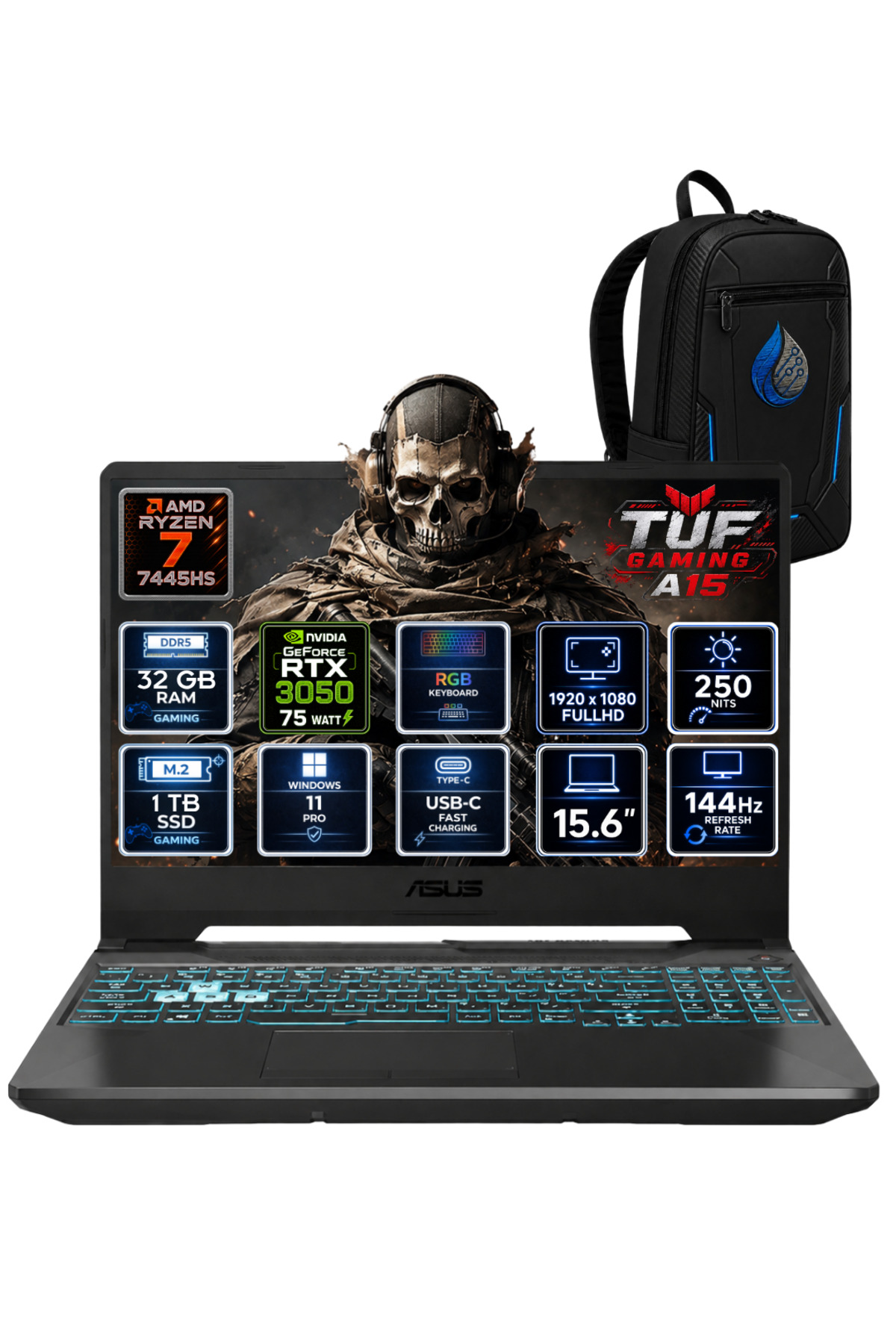 ASUS TUF A15 純正 8GB×2 DDR5-4800 シールド付き ASUS TUF Gaming A15 AMD Ryzen 7 7445HS 32 GB DDR5 1 TB SSD RTX