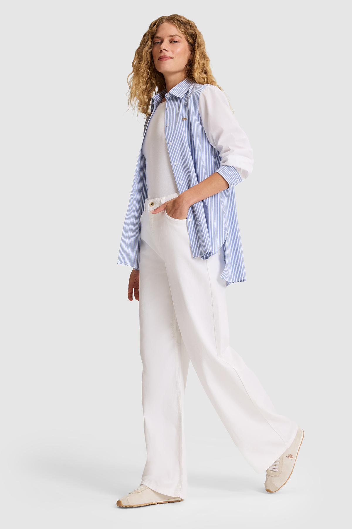 U.S. Polo Assn. Kadın Ekru Jean Pantolon 50321418-VR019 görsel 3