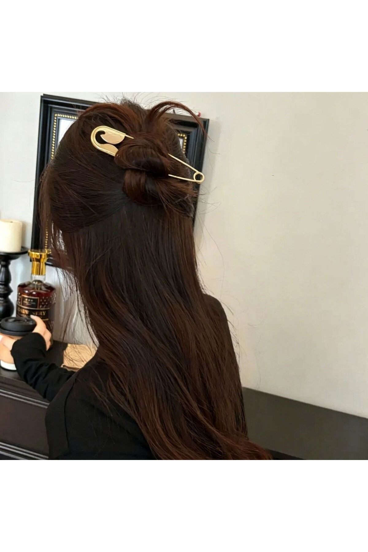 GÜLPEŞE BÜYÜK BOY ÇENGELLİ İĞNE SAÇ TOPUZ TOKASI görsel 2