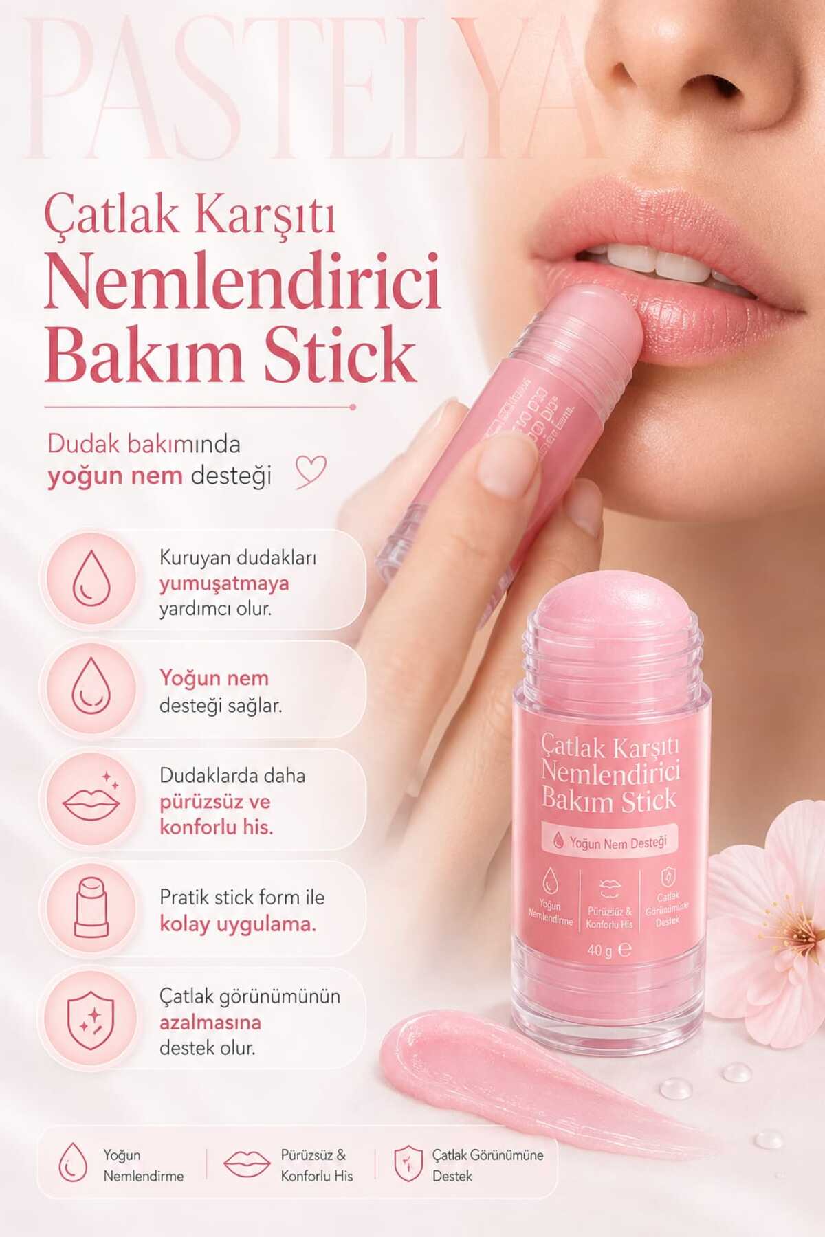 Çatlak Karşıtı Onarıcı Stick Krem - Nem Bariyeri Balm - PEMBE (El, Yüz, Ayak Bakımında Balm) — BALPMB — تصویر 3 از 5