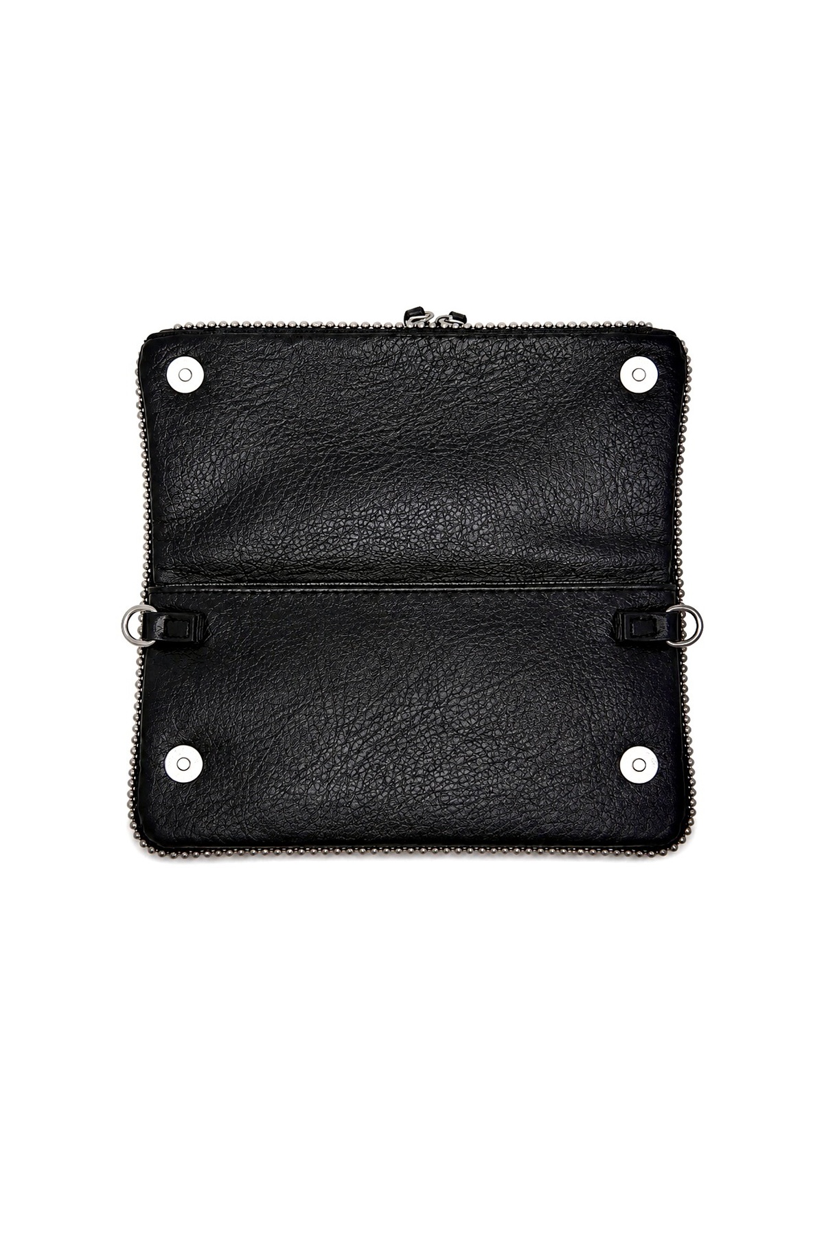 Nevalia Kadın Katlanabilir Kanat Detaylı 3 Kullanımlı Omuz Çantası Çift Askılı (50 cm & 100 cm) Çapraz Çanta Portföy Çanta Çok Bölmeli Günlük Abiye Siyah 24x15 cm görsel 6