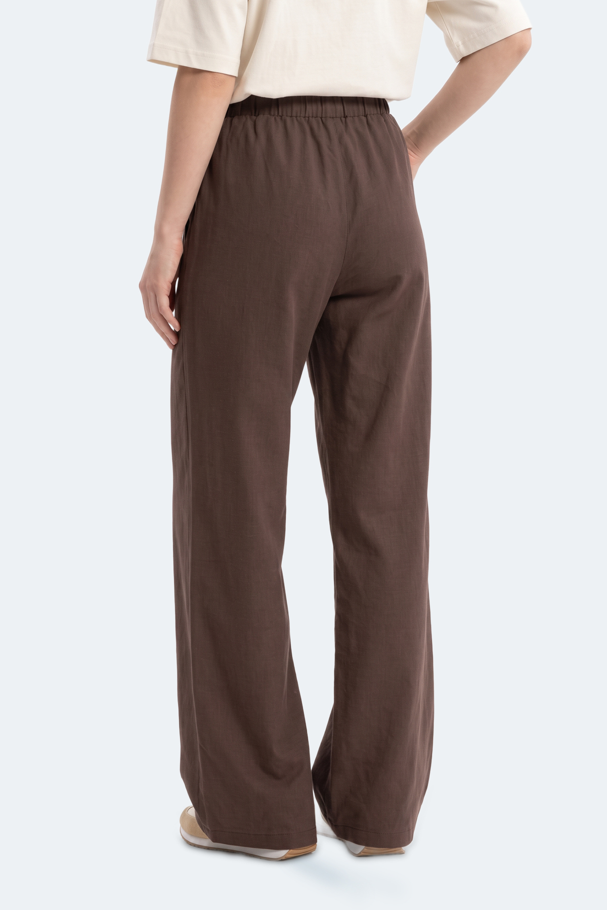 Slazenger SUNFLOWER Kadın Bol Paça Kahve Eşofman Altı görsel 4