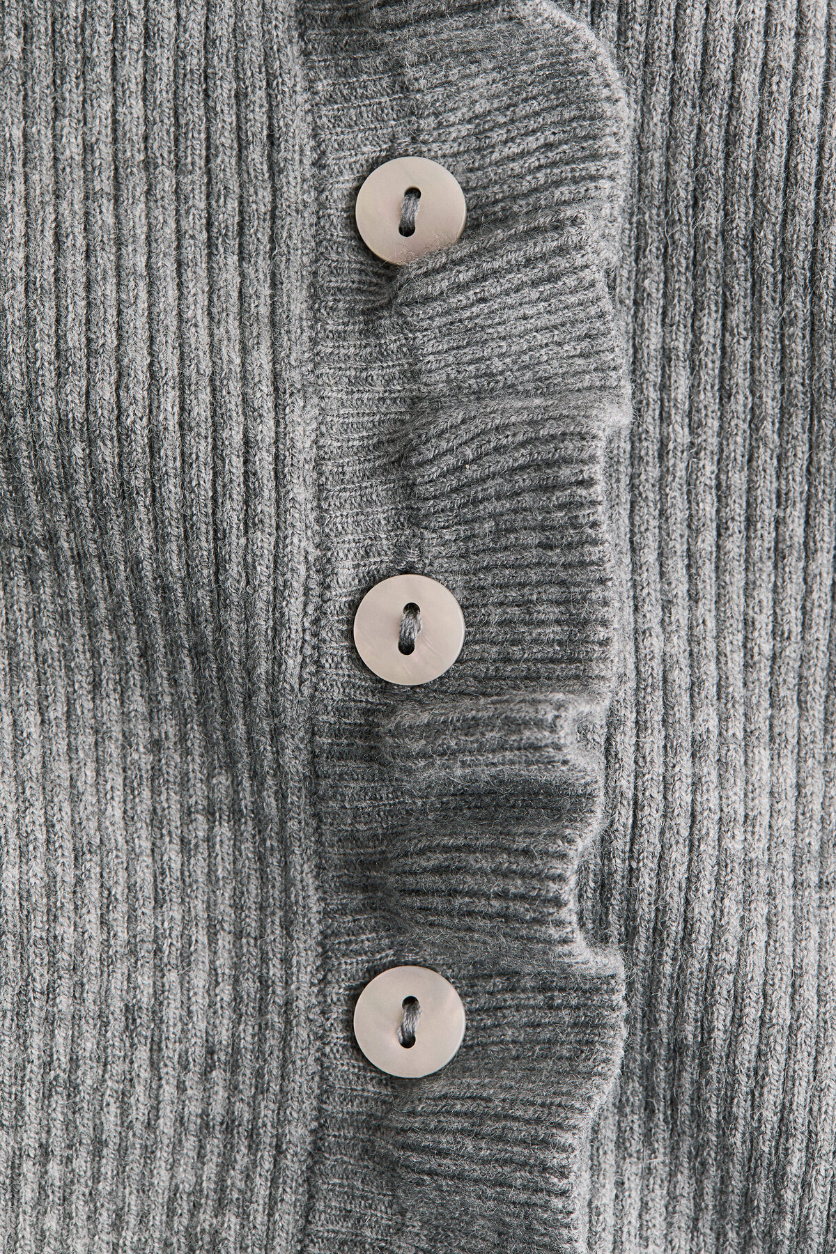 H&M Lastik Örgülü ve Fırfırlı Hırka görsel 4
