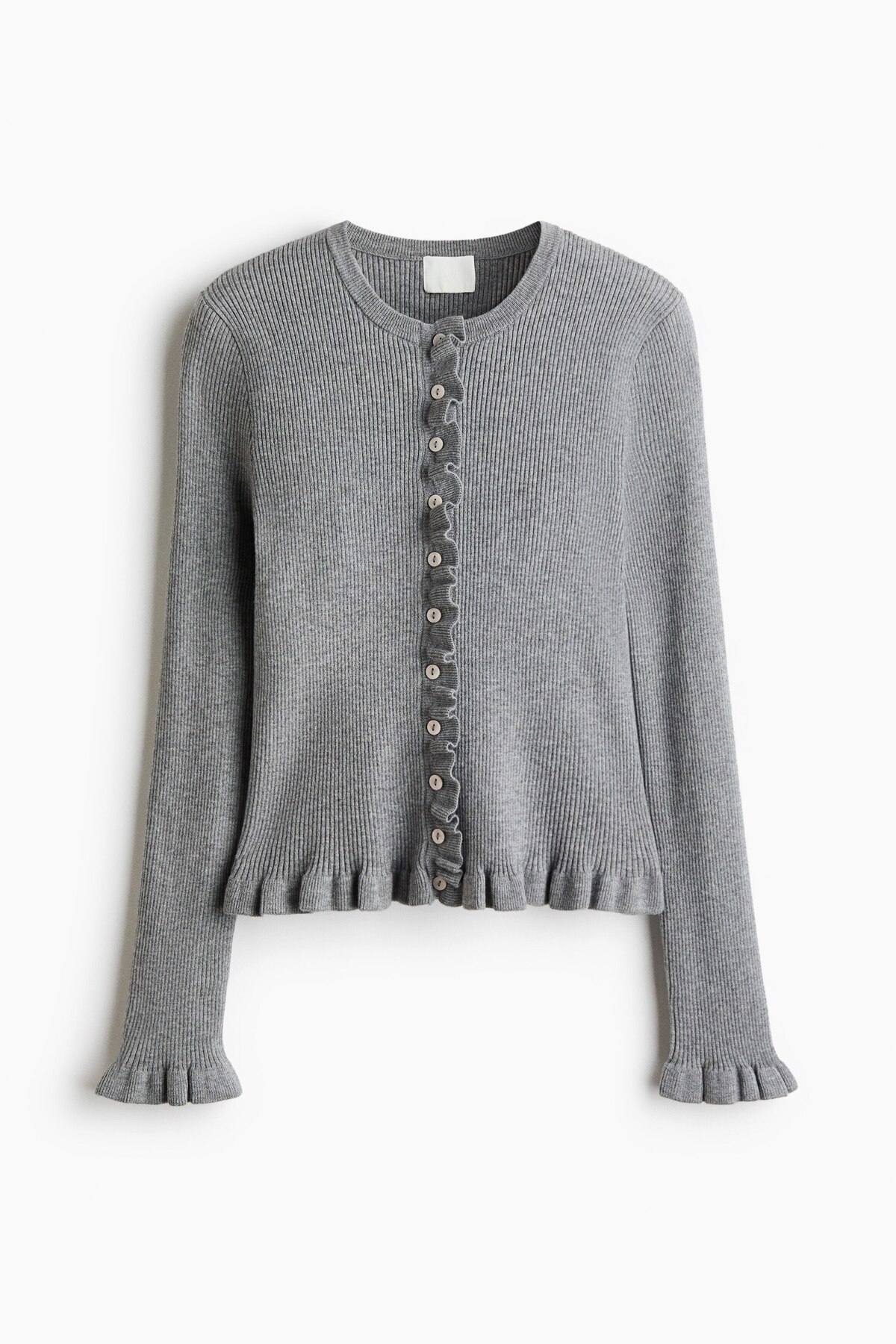 H&M Lastik Örgülü ve Fırfırlı Hırka görsel 2