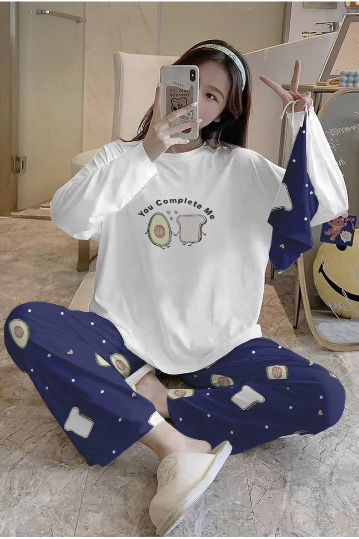Zaya Homewear Bahd Avocado Uzun Kollu Süpersoft Kadın Pijama Takımı