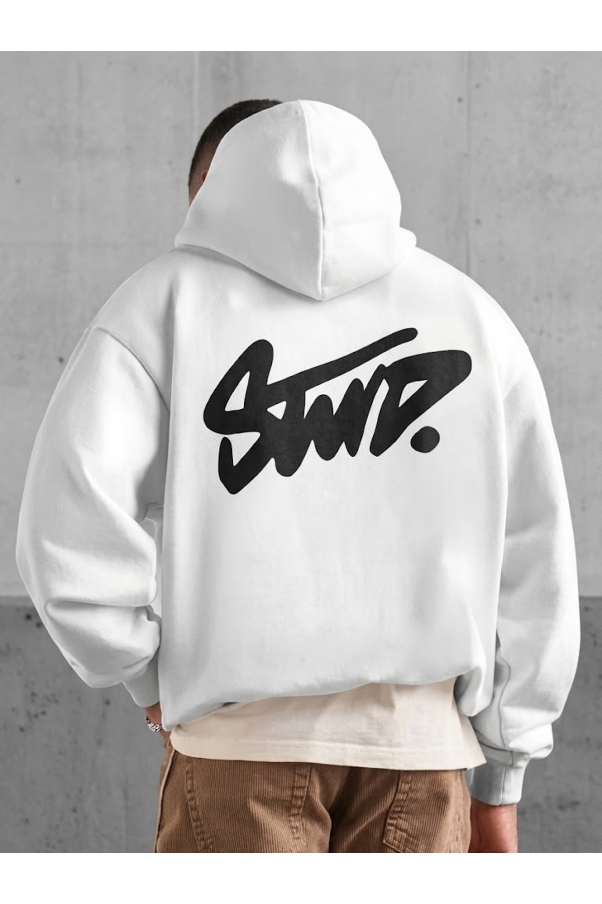Urban Look Unisex Oversize Hoodie Grafiti Baskılı Kapüşonlu Sweatshirt Günlük Sokak Stili