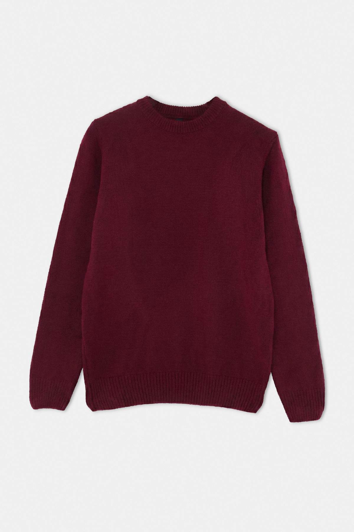 Trendyolmilla Man Bordo Relaxed Bisiklet Yaka Kazak TMNAW26KZ00012