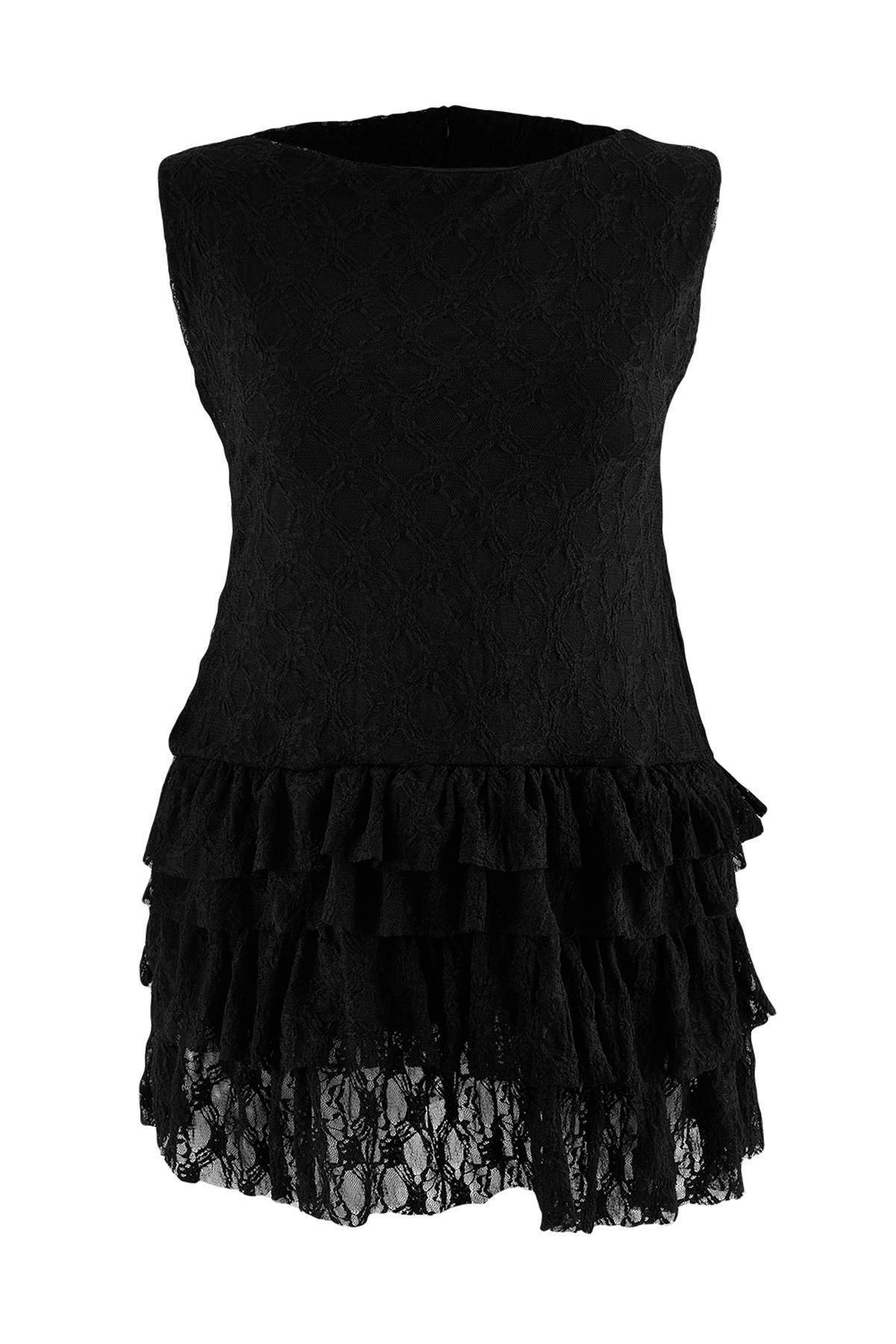 Trendyolmilla Curve Siyah Örme Büyük Beden Elbise TBBSS26AH00295