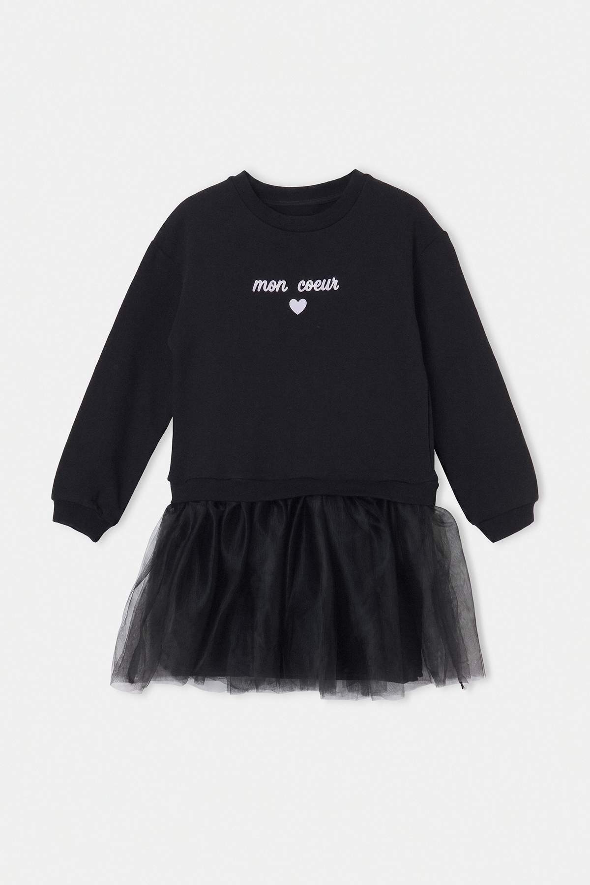 Trendyolmilla Kids Siyah Kısa / Mini Kalp Örme Elbise TKDAW26EL00007