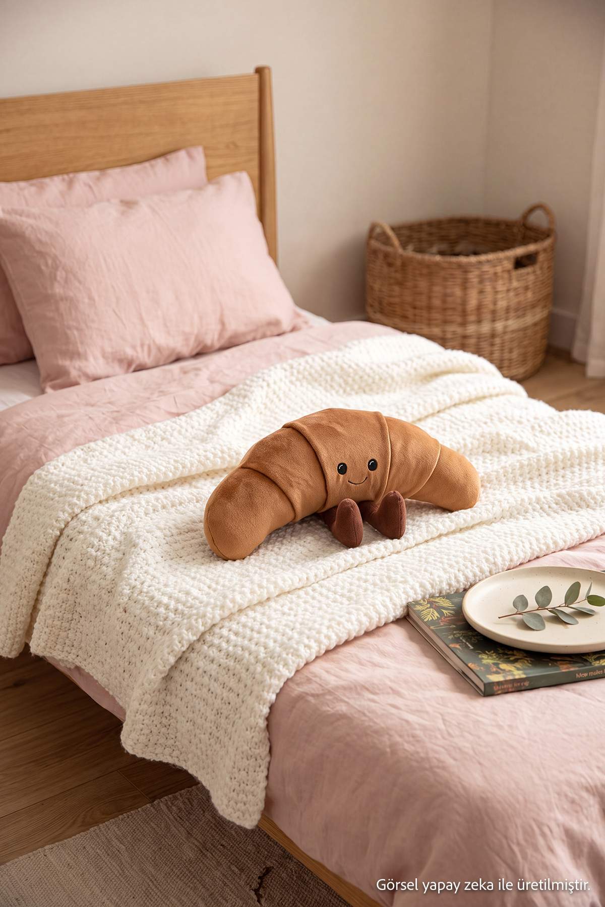 Trendyol Home Croissant Shaped Stuffed Throw Pillow 20X35Cm Tphss26Kkk00025
