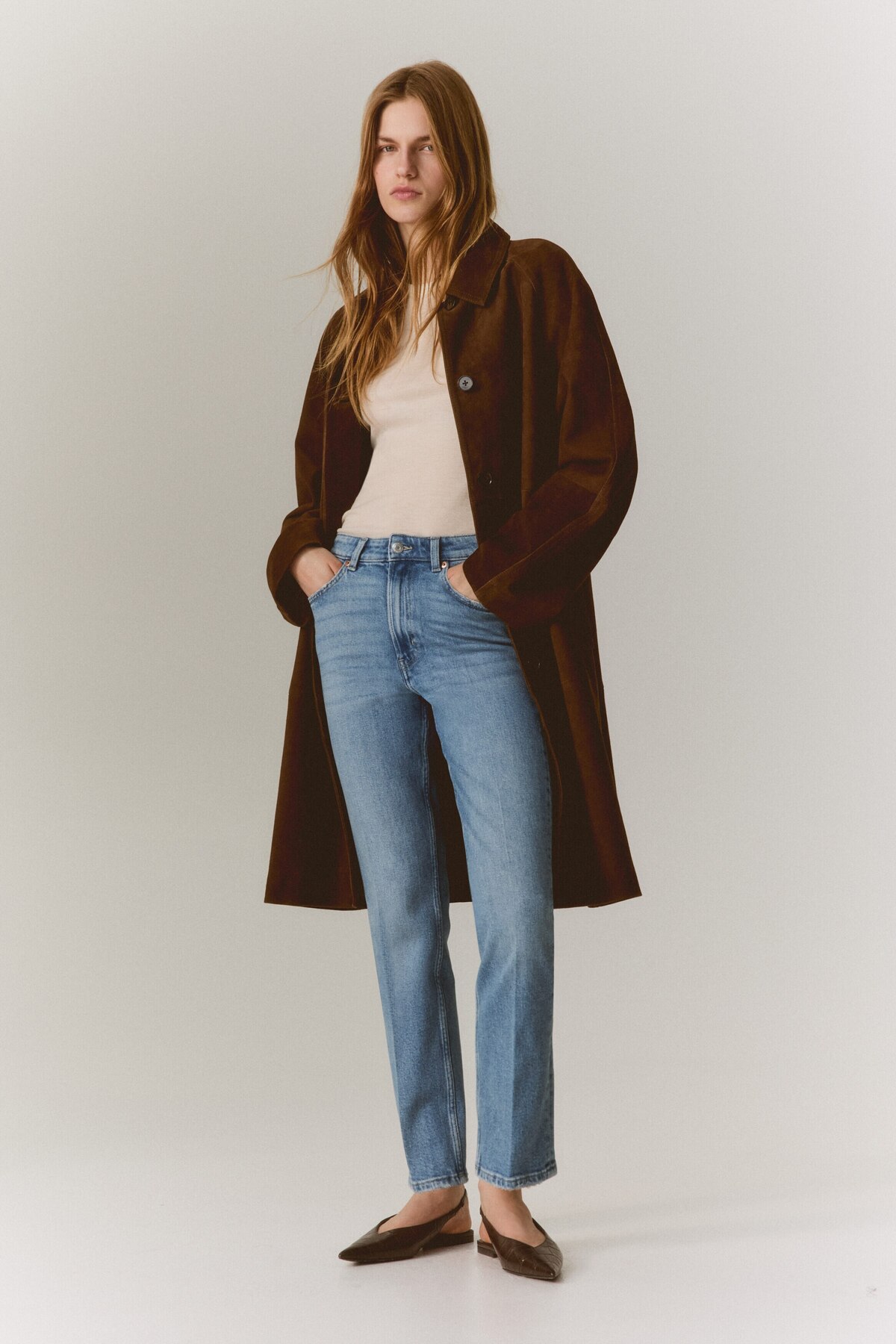 H&M Slim Straight High Ankle Jeans görsel 4