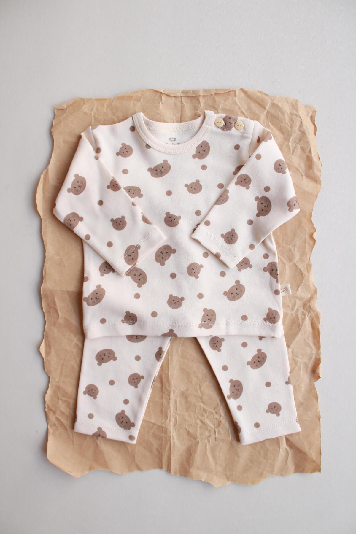 Teddy Bear Printed Baby Bottom Top Set