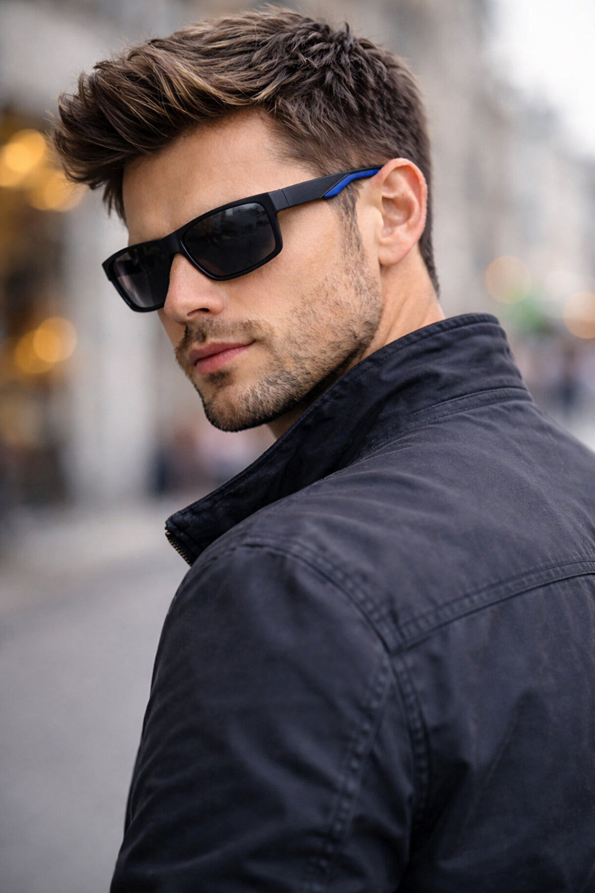 Original 100% Polarized UV400 Protected Black Color Men's Sunglasses DKG6275C1