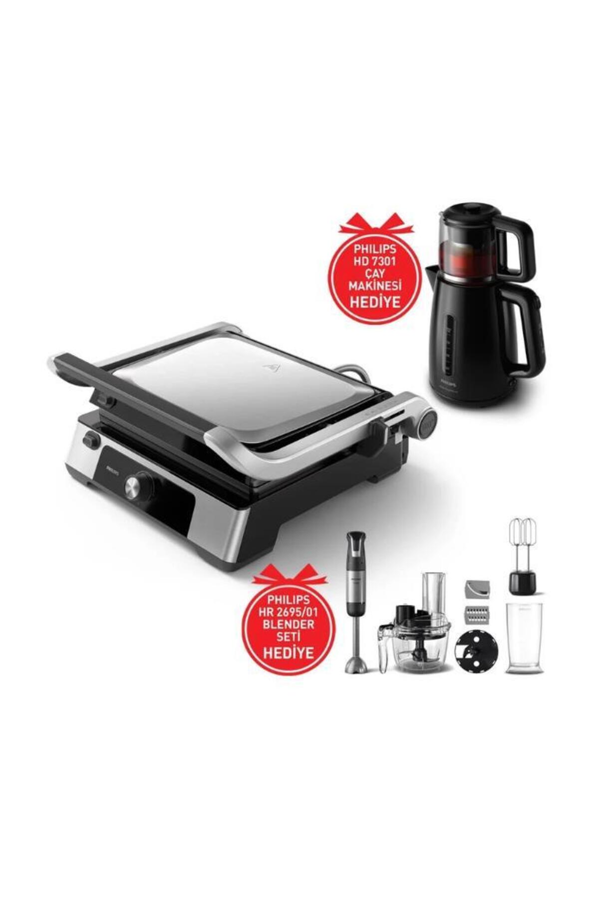 Triple Dowry Set (HD6301/90 Toaster + HD7301/00 Tea Maker + HR2695/01 Blender Set)