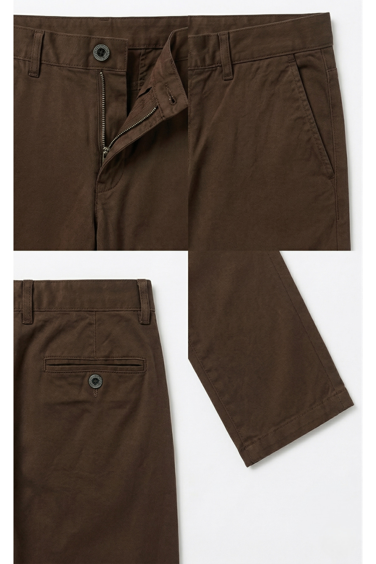 TheSeason Erkek Kahverengi Gabardin Pamuklu Slim Fit Esnek Ofis Stili Chino Pantolon görsel 4