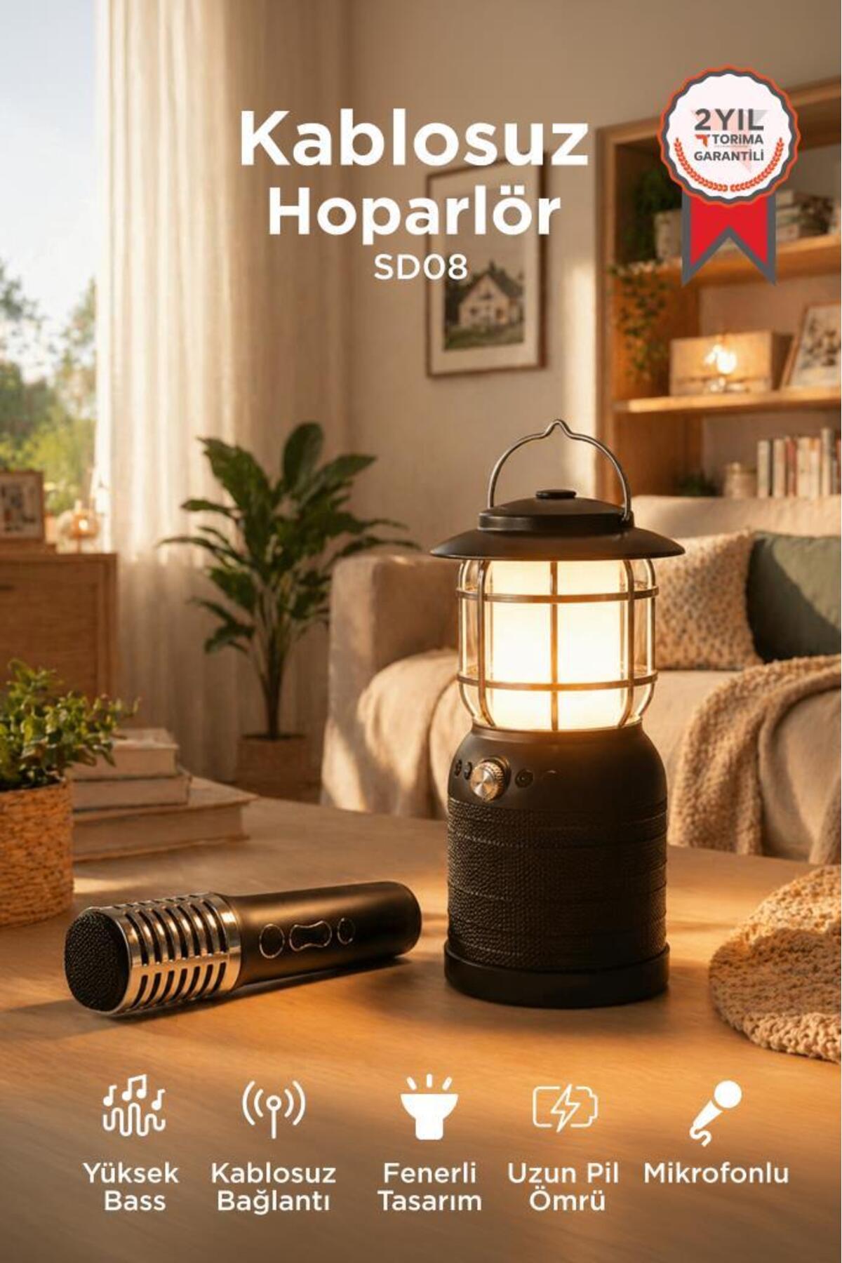 Torima Bluetooth Hoparlör Mikrofonlu Nostaljik Fener Tasarımlı