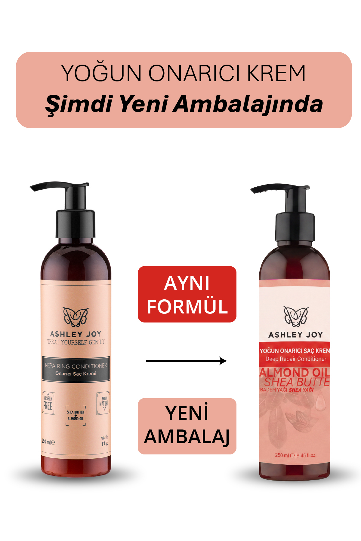 Badem Yağı İçeren, İşlem Görmüş Yıpranmış Saçlara Özel Onarıcı Saç Kremi 250 ML — AJ.02.00005 — تصویر 2 از 8