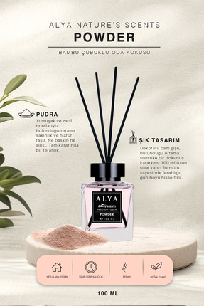 Alya Nature's Scents Powder Bambu Çubuklu Oda Kokusu- Pudra Kokusu