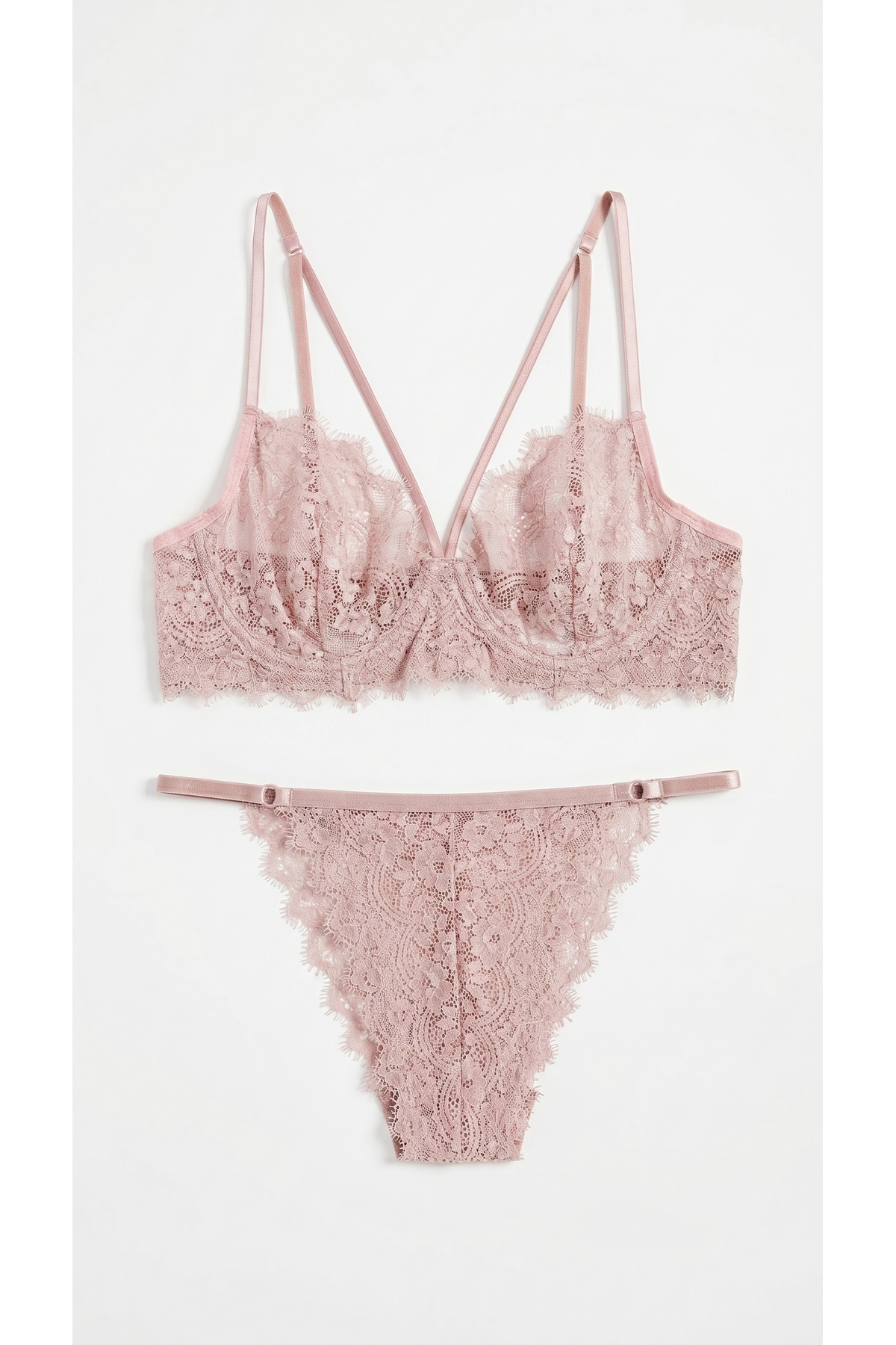 Powder Slim Fit Aura Lace Bra Briefs Set