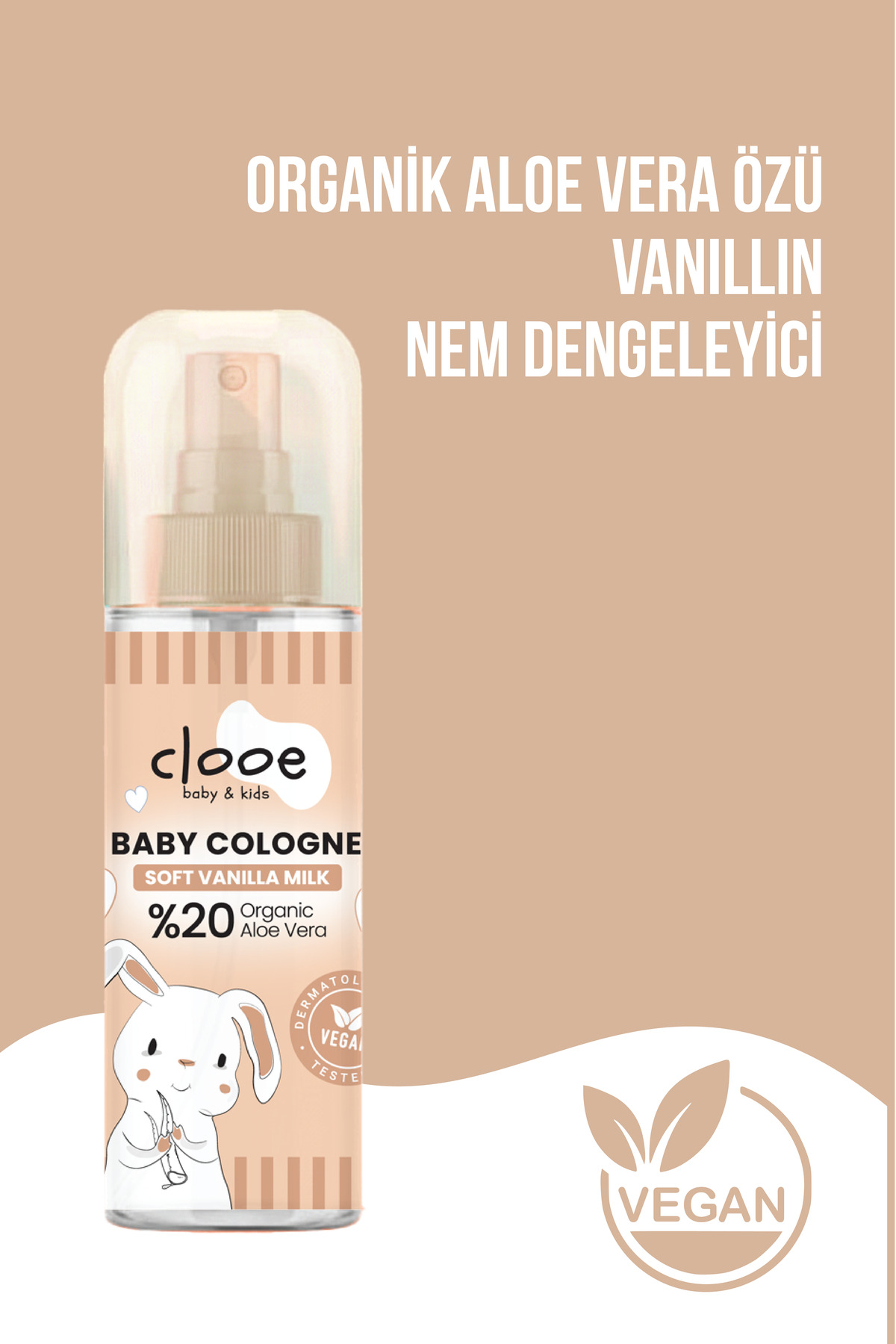 6'lı Bebek Kolonyası Soft Vanilla Milk 150 ml - Vanilya ve Süt Notalı - Organik Aloe Vera Özlü - Vegan — PKA036 — تصویر 3 از 4