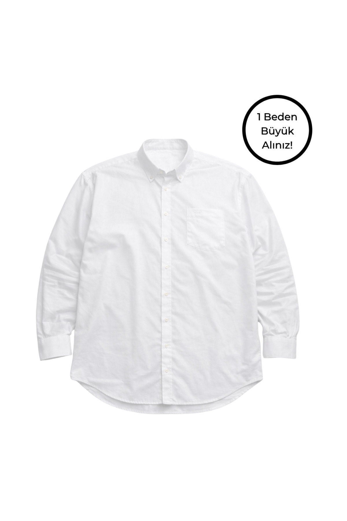 BattalModa Erkek Büyük Beden Beyaz Uzun Kollu Gömlek 3XL-4XL-5XL-6XL-7XL-8XL görsel 4