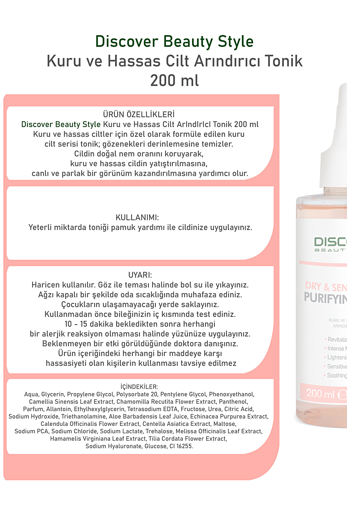Kuru Ve Hassas Ciltler Için Canlandırıcı Yatıştırıcı Ve Nemlendirici Arındırıcı Tonik 200 ml — 860156 — تصویر 3 از 5