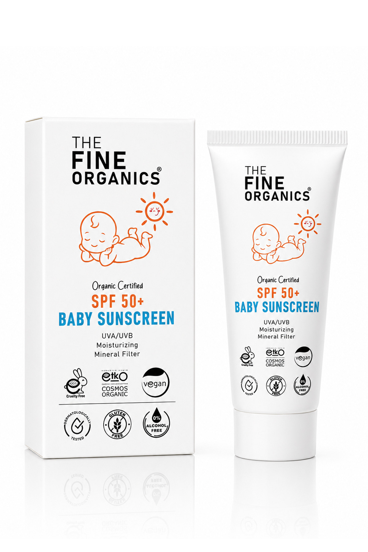 Organik Sertifikalı SPF 50+ UVA/UVB Mineral Filtreli Bebek ve Çocuk Güneş Kremi, Vegan Güneş Kremi — TFOBSCR01 — تصویر 6 از 6