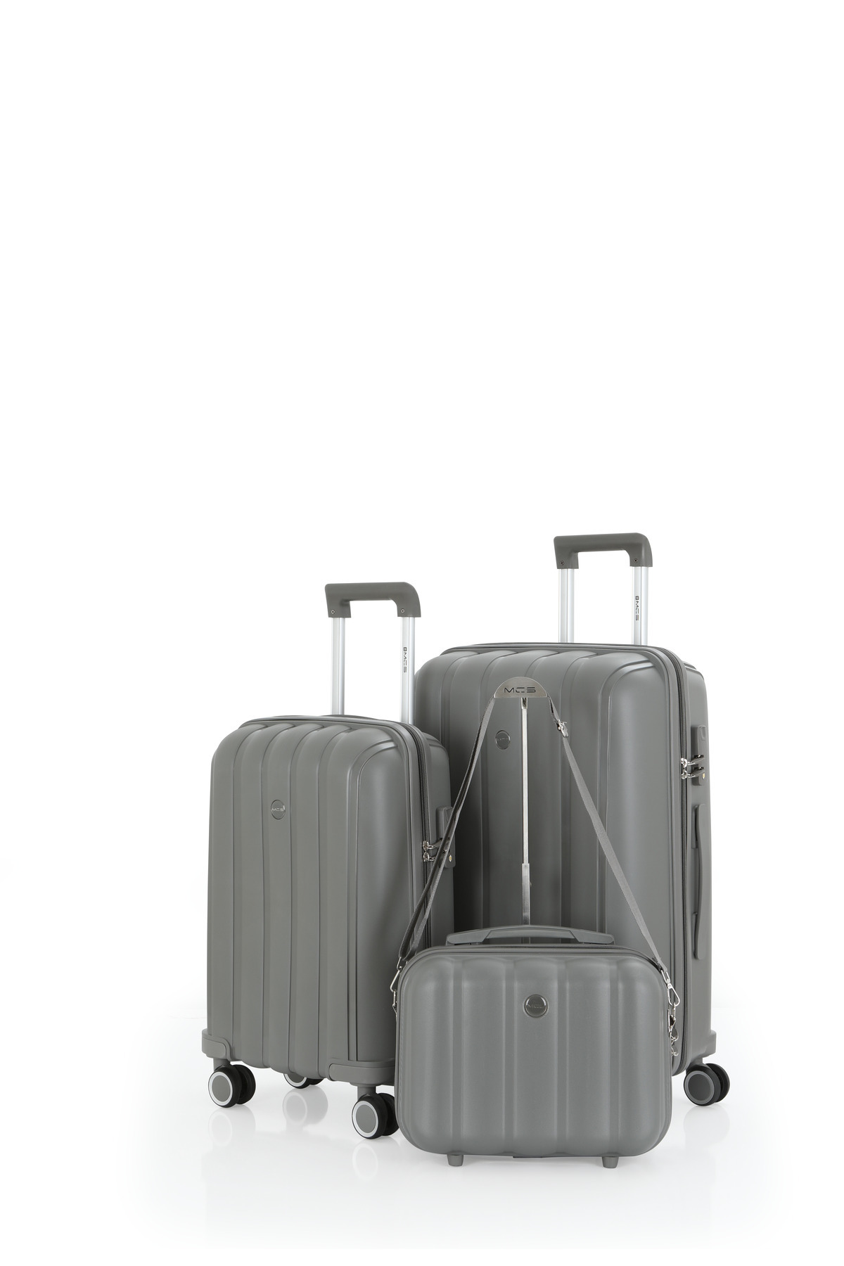 MÇS Polypropylene 3-Piece Suitcase Set Medium & Cabin & Makeup V305
