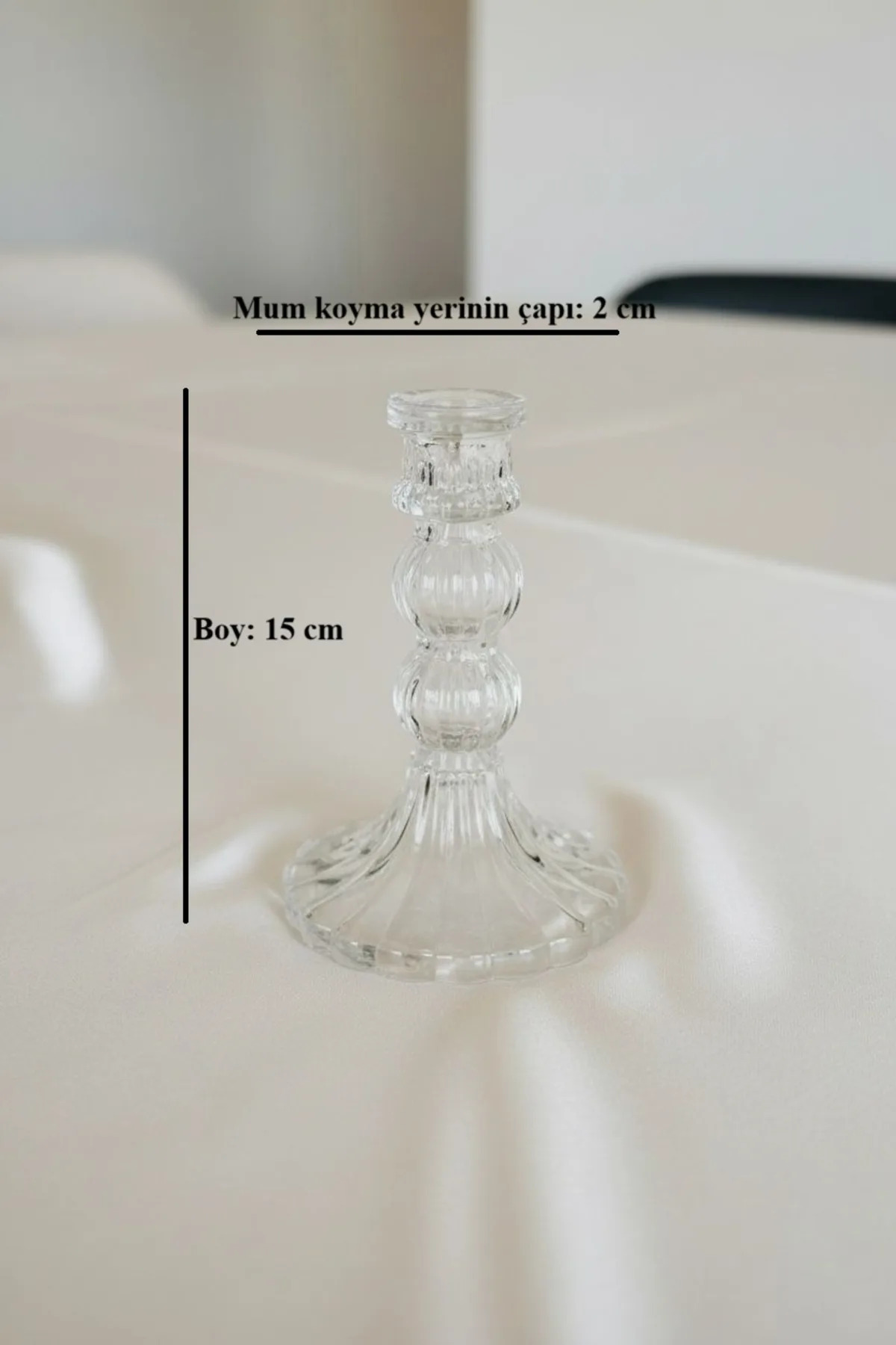Cam Şamdan | Şık Dekoratif Mumluk ve Masa Aksesuarı Orta Boy