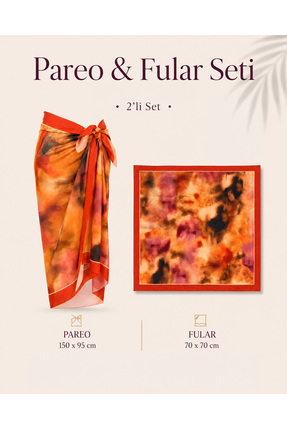 tarzınısec Tarzını Seç Premium Solaris Desenli 2’li Pareo ve Fular Seti 150x9...